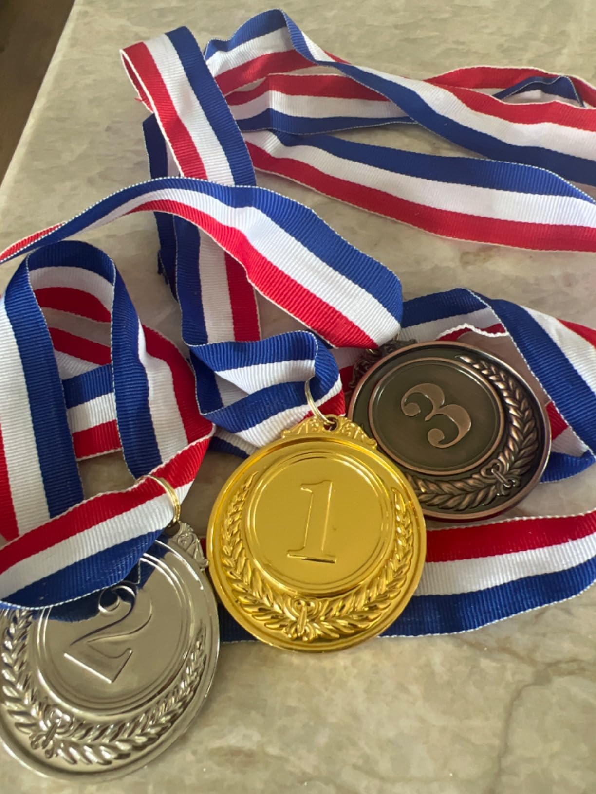 favide 48 Pieces Gold Silver Bronze Award Medals-Winner Medals Gold Silver Bronze Prizes for Competitions, Party, Olympic Style, 2 Inches customer photo 1