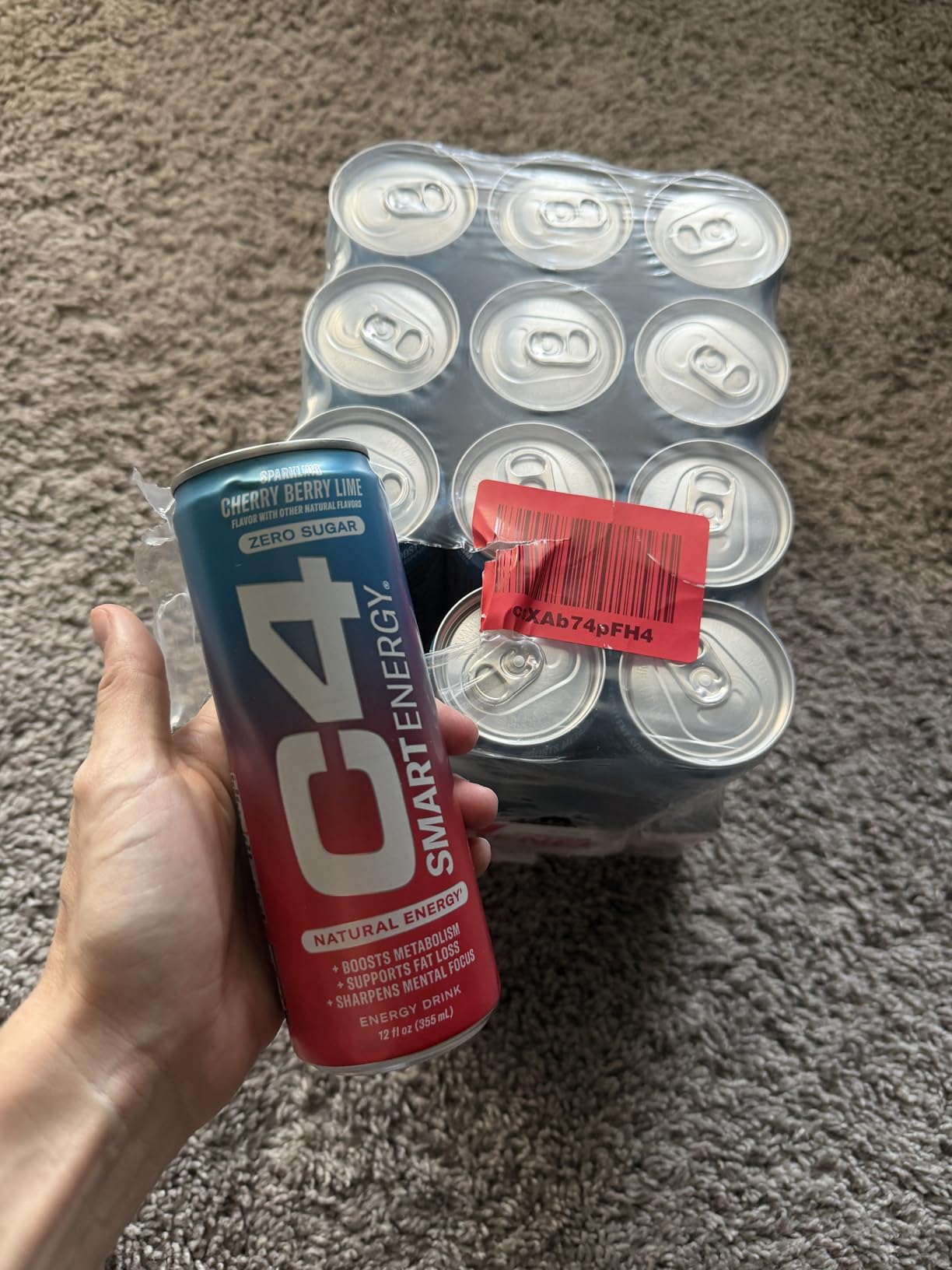 Cellucor C4 Smart Energy Drink - Sugar Free Performance Fuel & Nootropic Brain Booster, Coffee Substitute or Alternative | Cherry Berry Lime 12 Oz - 12 Pack customer photo 1
