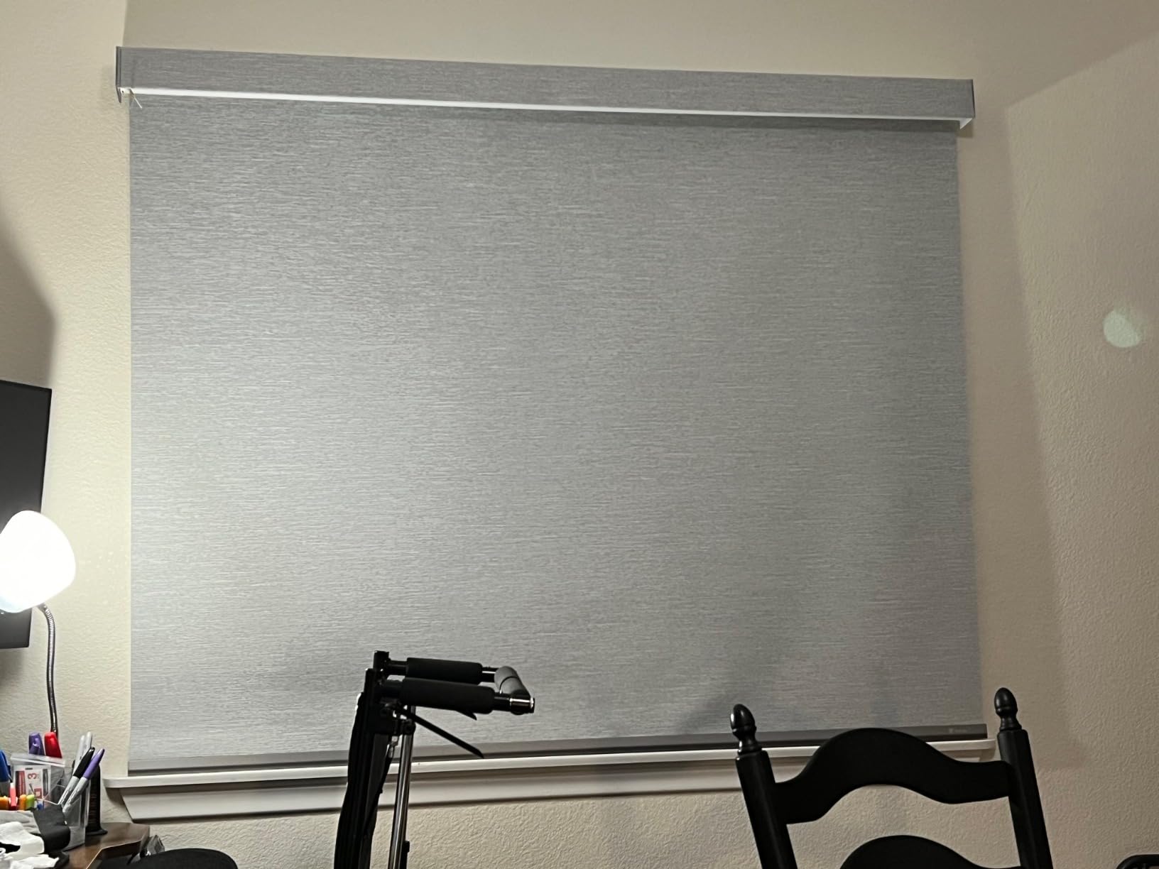 Yoolax Motorized Blinds with Remote, Blackout Smart Blinds for Windows Motorized Roller Shades, Automatic Window Shades Compatible with Alexa Custom Size (Fabric White) customer photo 2
