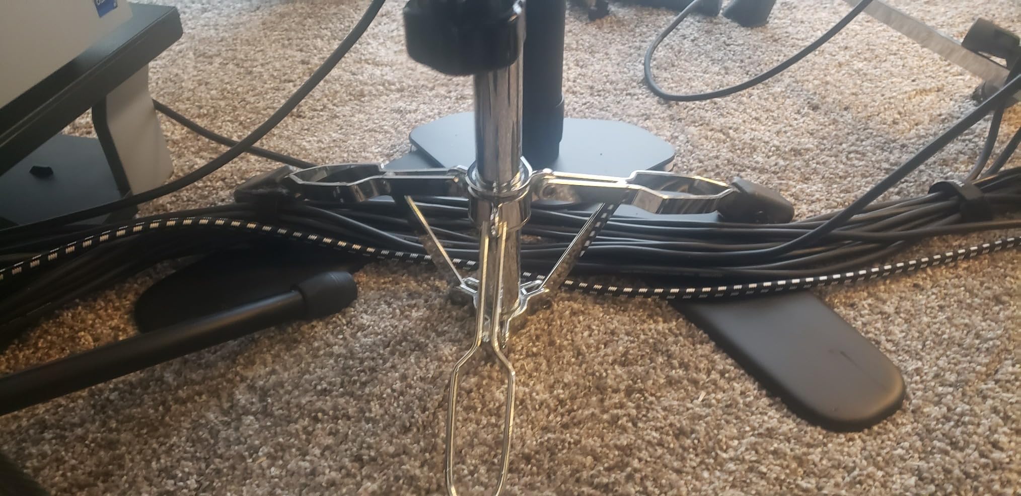 Single Tall Monitor Mount, Extra Long Computer Stand with 47 inch Pole, Floor Computer Stand, Free-Standing Monitor Desk Mount Support 13 to 27 inch Screen,22lbs customer photo 2