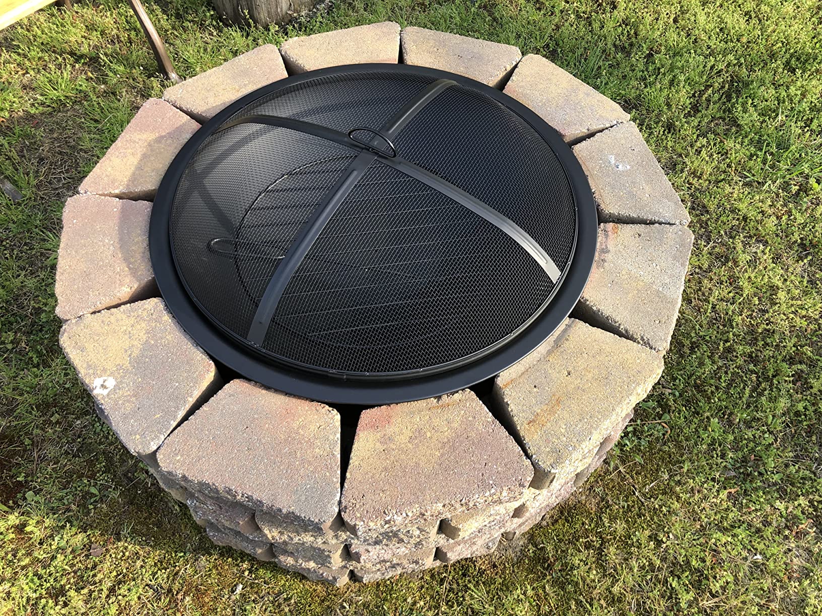 SINGLYFIRE 22 inch Fire Pit for Outside Outdoor Wood Burning Small Bonfire Pit Steel Firepit Bowl for Patio Camping Backyard Deck Picnic Porch, with Spark Screen, Log Grate, Poker customer photo 2