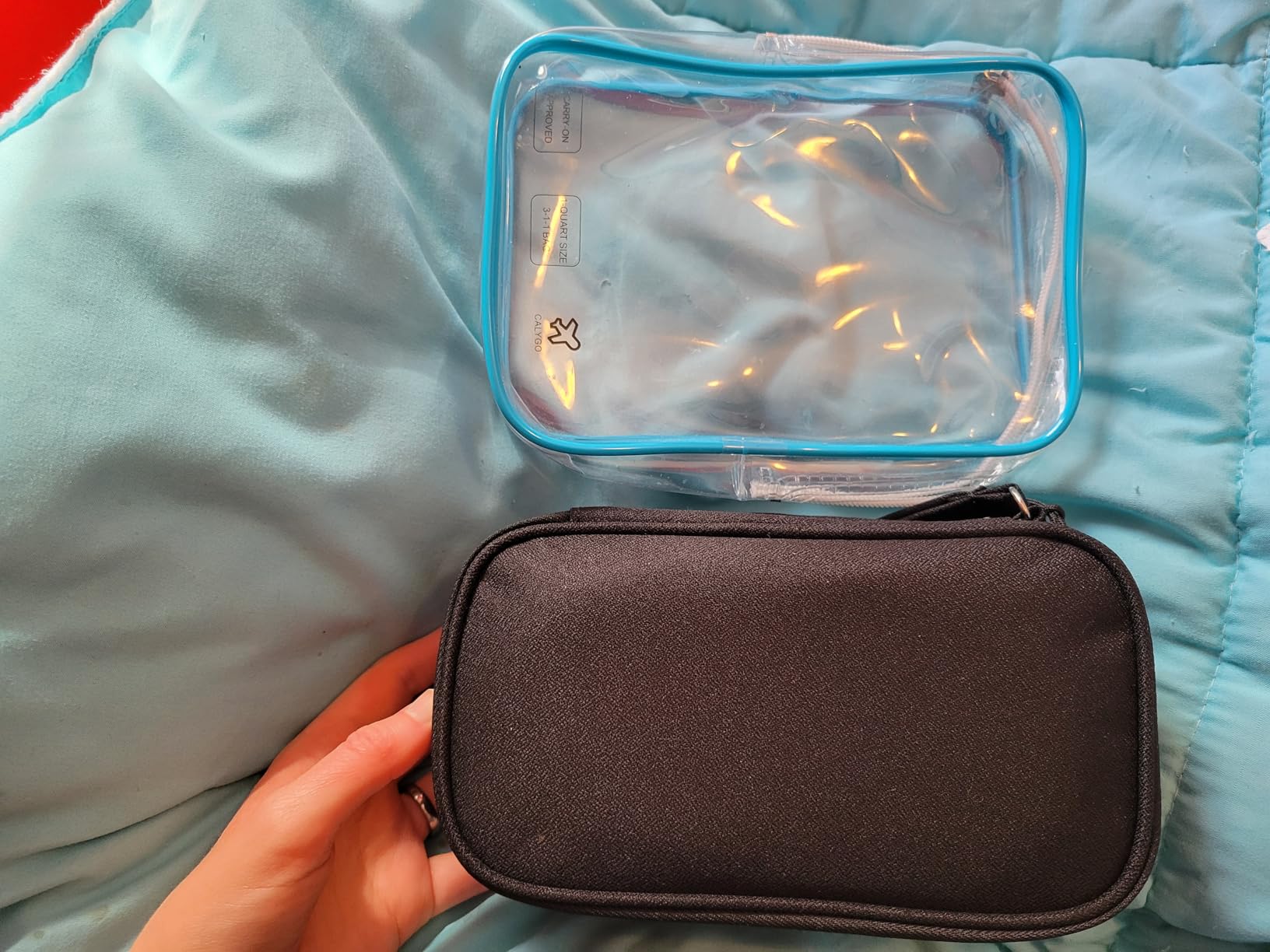 FYY Electronic Organizer, Travel Cable Organizer Bag Pouch Electronic Accessories Carry Case Portable Waterproof Double Layers Storage Bag for Cable, Cord, Charger, Phone, Earphone, Medium, Black customer photo 1