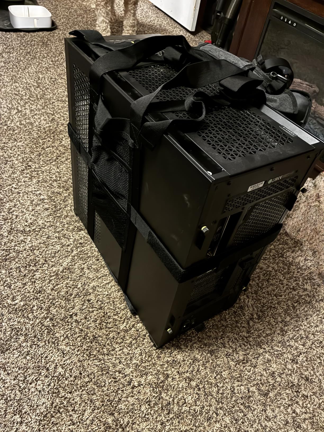 Trunab PC Tower Carrying Strap with Handle, Desktop Carrying Case with Pockets for Keyboard, Cable and Computer Accessories, Ideal for Transporting On The Go (Patented Design) customer photo 2