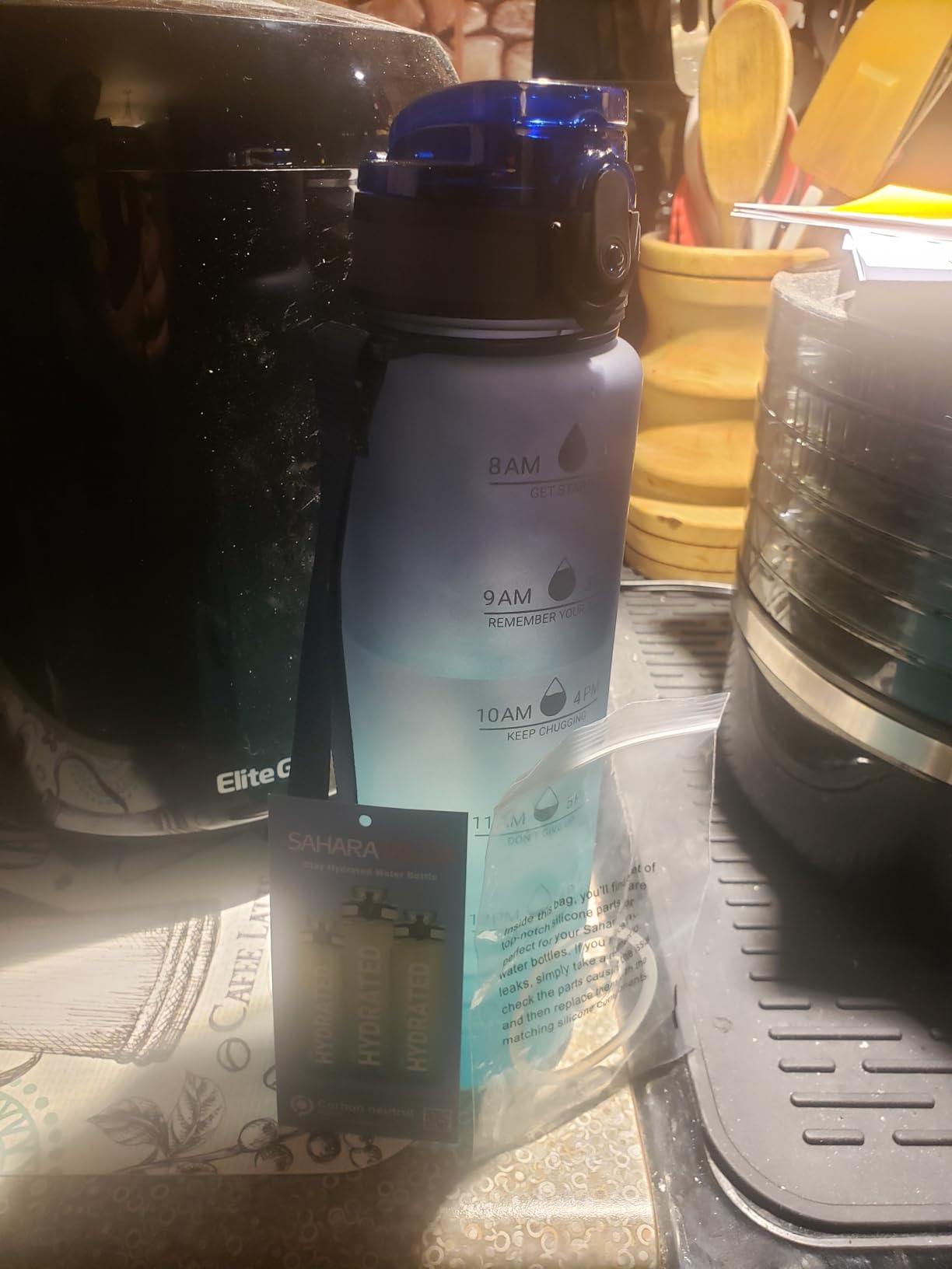 Sahara Sailor Water Bottle 32oz, Durable and Leakproof Water Bottles Motivational with Time Marker, Tritan, BPA Free customer photo 1