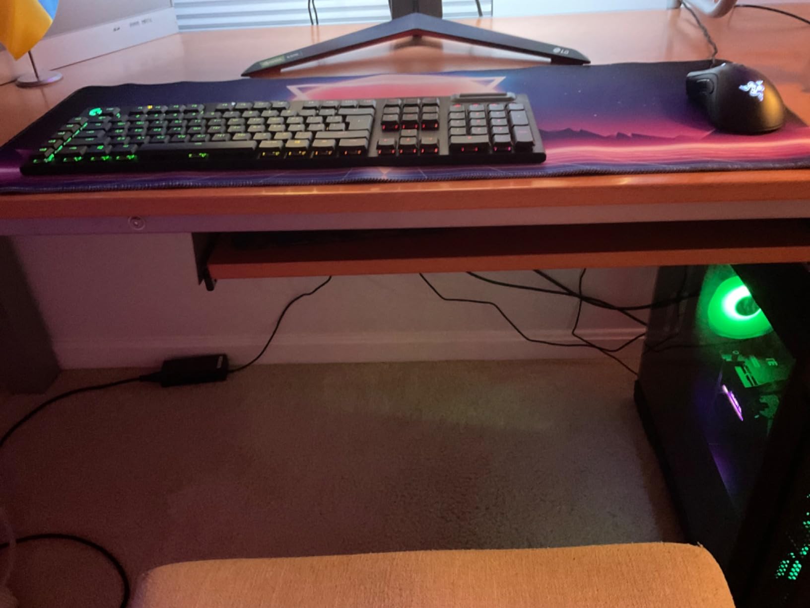 Retro Vaporwave Gaming Mouse Pad Cool Desk Mat Synthwave Neon Large XL Long Extended Pads customer photo 2