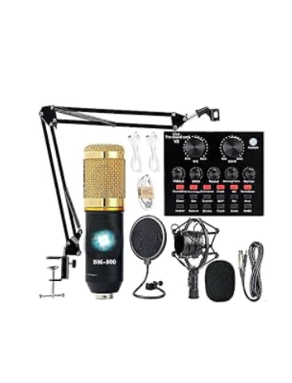 Podcast Equipment Bundle, BM-800 Recording Studio Package with Voice Changer, Live Sound Card - Audio Interface for Laptop Computer Vlog Living Broadcast Live Streaming YouTube TikTok customer photo 1