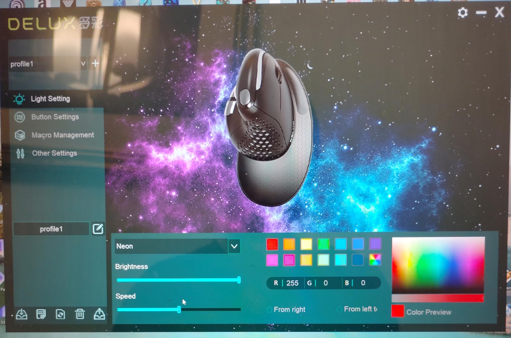 DELUX Seeker Ergonomic Mouse Wireless, Vertical Mouse with OLED Screen, 6 Buttons&Thumb Wheel Function, Silent Click, Up to 7200DPI, Programmable, Rechargeable, BT/2.4G/Wired, RGB Light(M618XSD-Black) customer photo 1