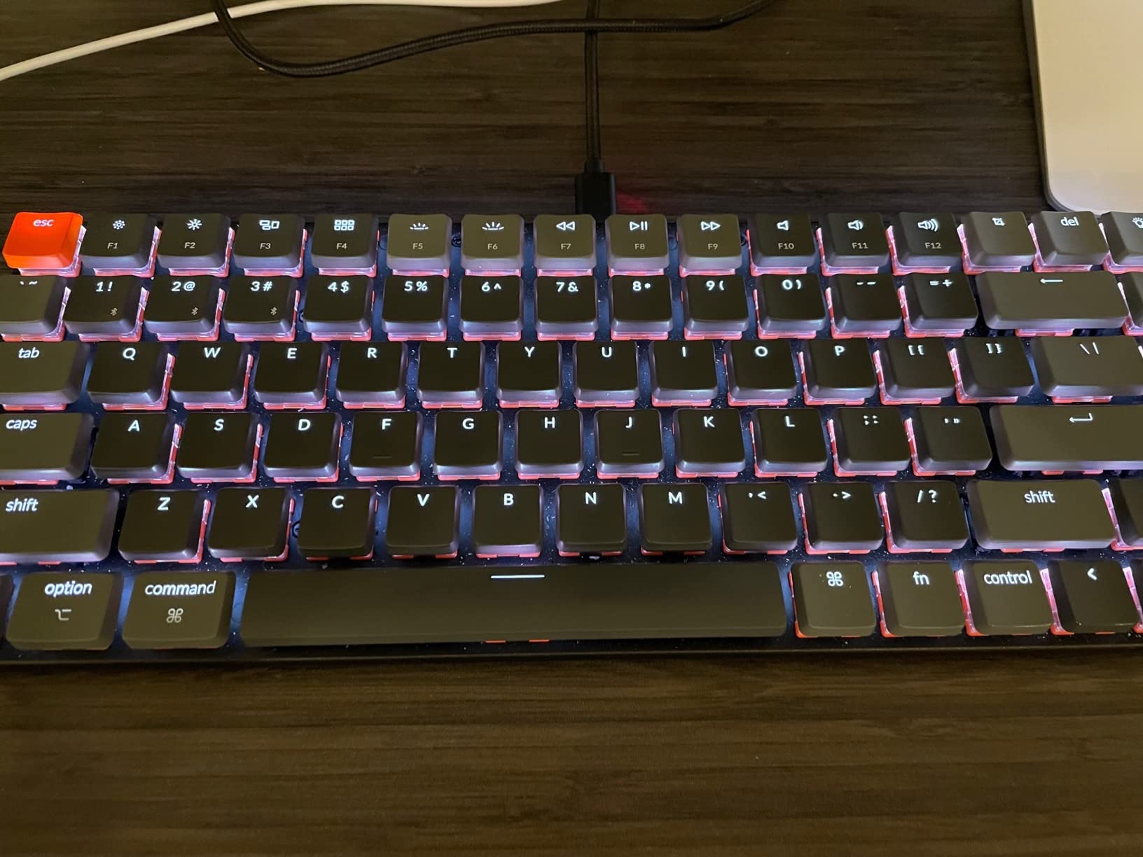 Keychron K3 75% Layout 84-Key Ultra-Slim Hot-Swappable Wireless Bluetooth Mechanical Keyboard with Low-Profile Keychron Optical Brown Switch/White LED Backlight/USB Wired for Mac Windows-Version 2 customer photo 1