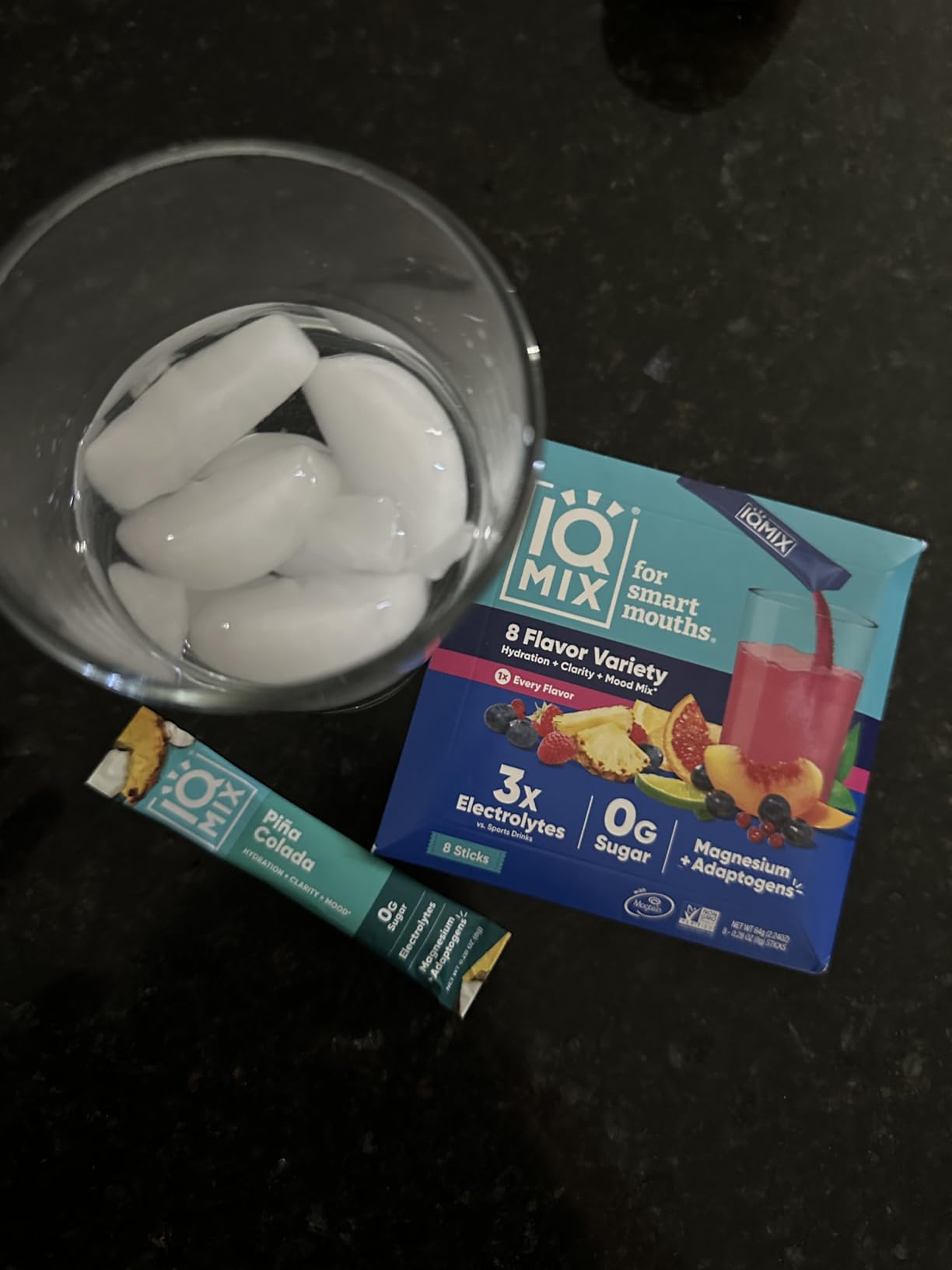 IQMIX Hydration Electrolyte Powder - 4-in-1 Formula for Hydration, Mental Clarity, Mood & Recovery - Sugar-Free, Keto Drink Mix with Magnesium L-Threonate & Lion's Mane - 8-Count Sampler (All Flavors) customer photo 2