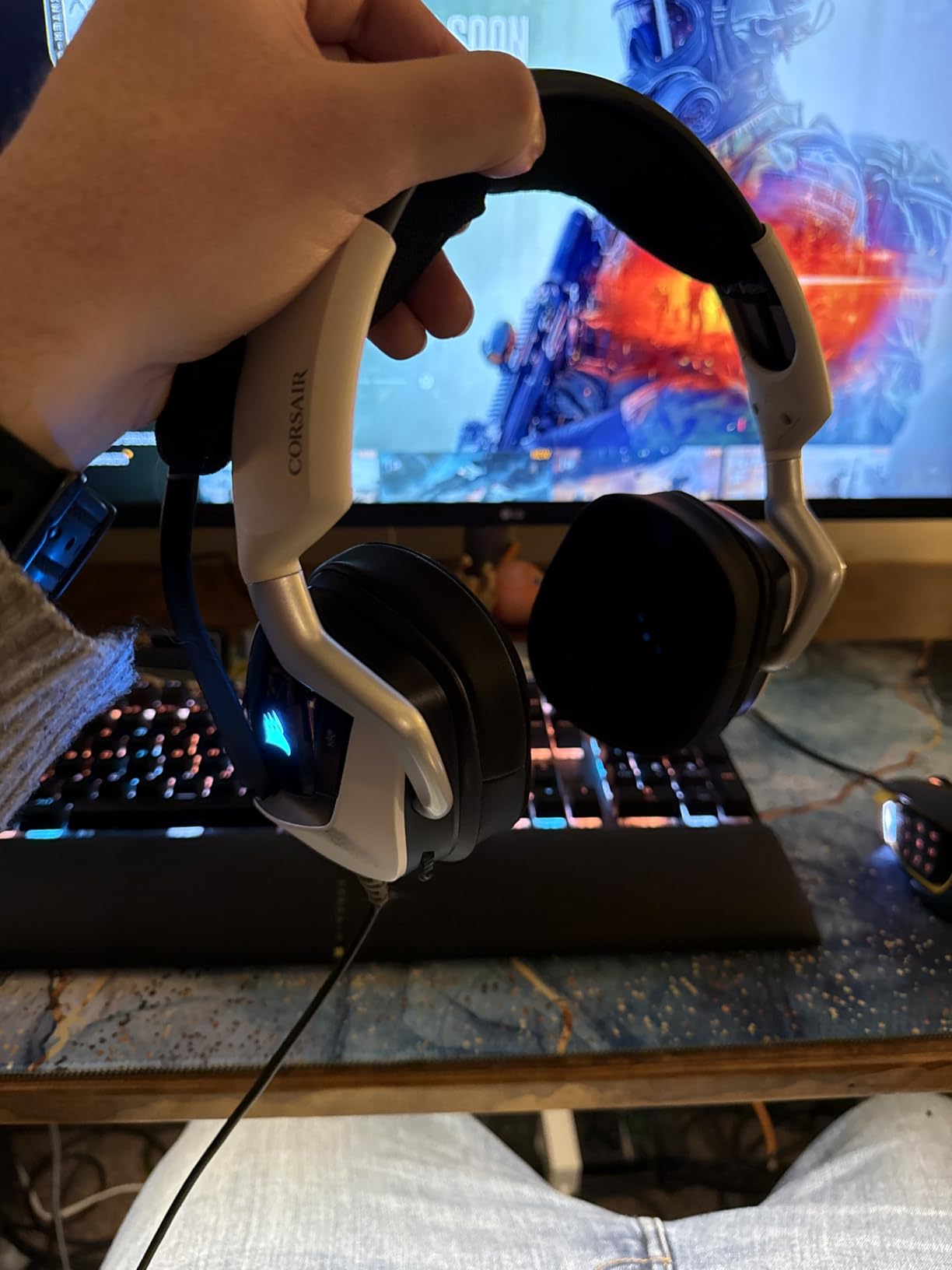 Replacement Ear Pads Cushions for Corsair Void & Corsair Void PRO RGB Wired/Wireless Gaming Headsets with Black Mesh Fabric, Memory Foam - Black customer photo 1