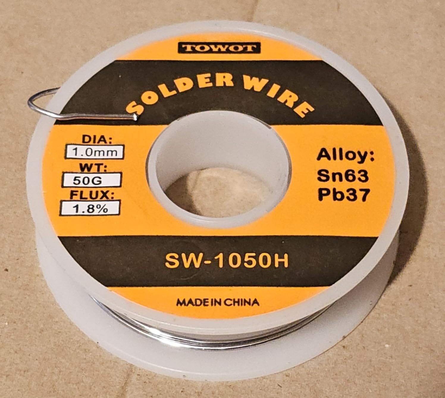 TOWOT 63-37 High Purity Tin Lead Rosin Core Solder Wire for Electrical Soldering, Content 1.8% Solder Flux (1.0mm, 50g) customer photo 1