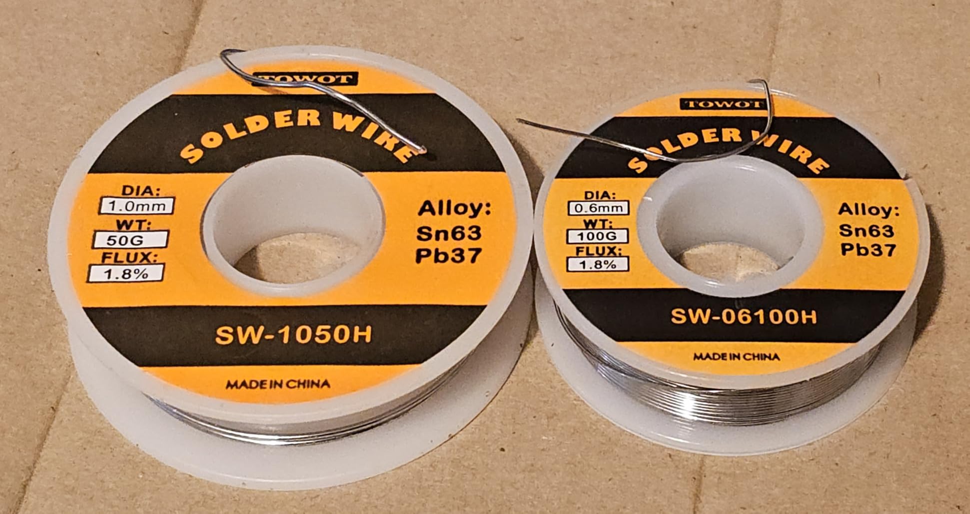 TOWOT 63-37 High Purity Tin Lead Rosin Core Solder Wire for Electrical Soldering, Content 1.8% Solder Flux (1.0mm, 50g) customer photo 2