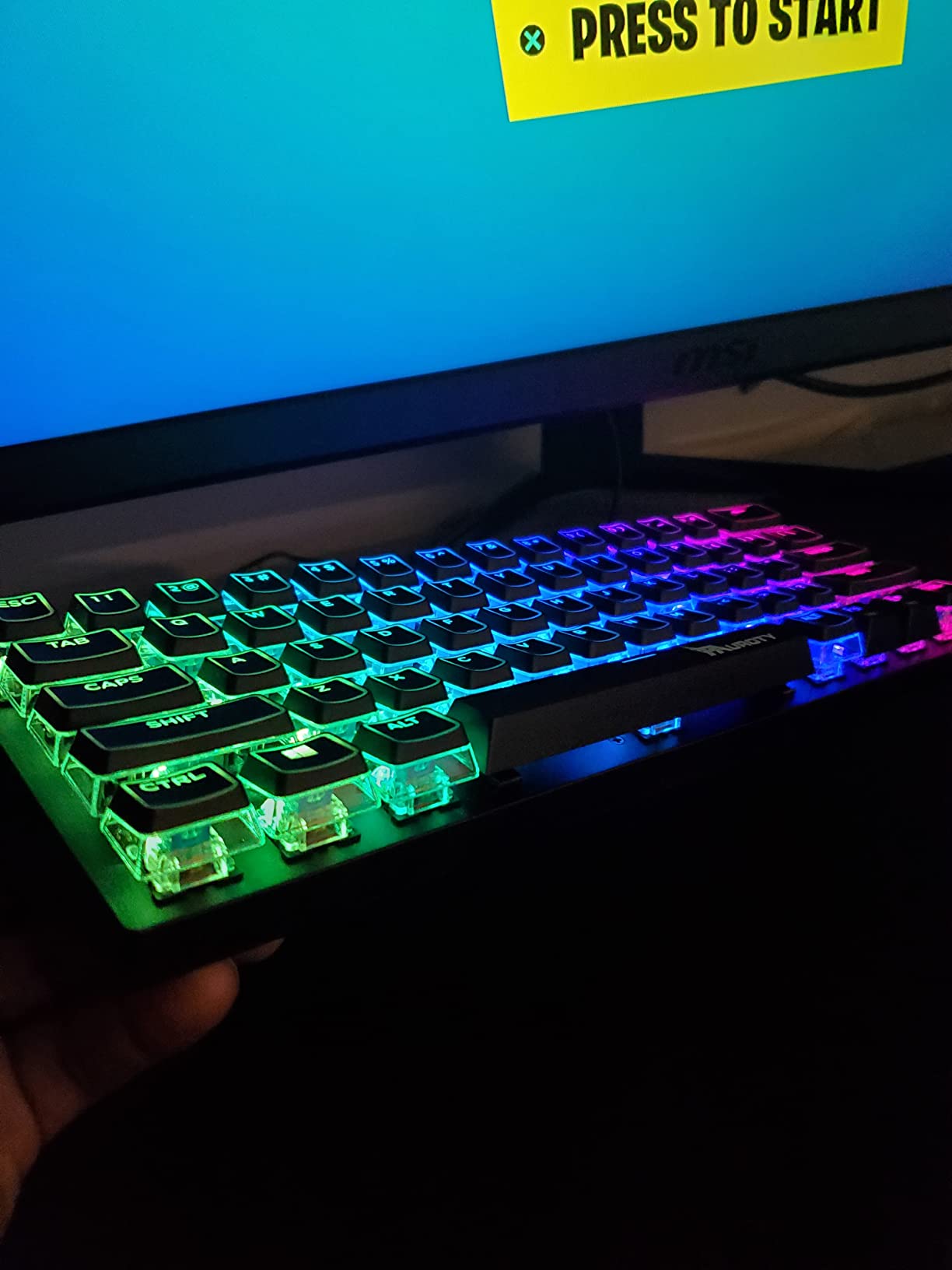 Pauroty 60% Wireless Mechanical Keyboard, Triple Mode 2.4G/USB-C/Bluetooth Gaming Keyboard, RGB Backlit, Clicky Blue Switch, 61 Keys Rechargeable Mini Wireless Keyboard for iPad Mac PC Xbox customer photo 2