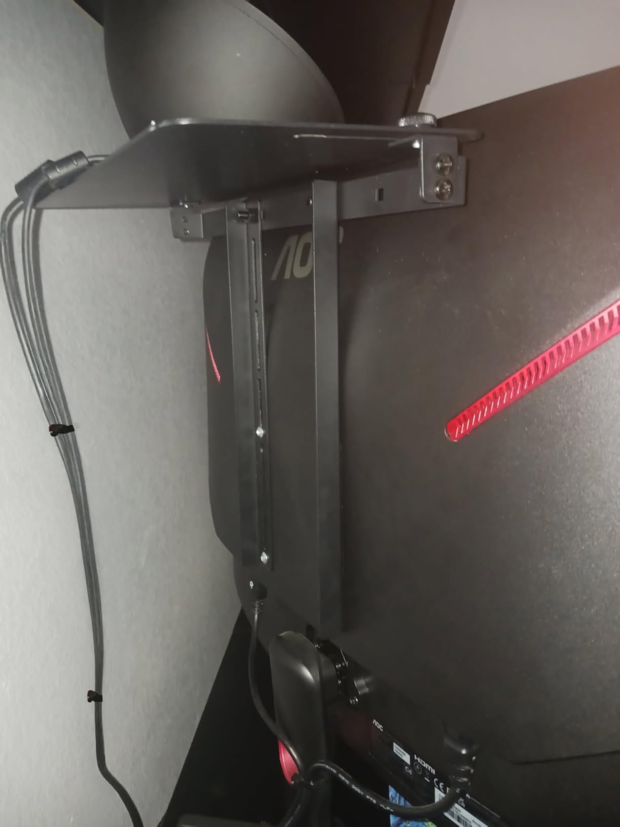 VIVO 13 inch Over Under VESA Monitor Shelf Mount, Holds Media Devices, Speakers, Routers, and More, Fits VESA 75mm, 100mm, 200mm, Black, MOUNT-SF01M customer photo 1