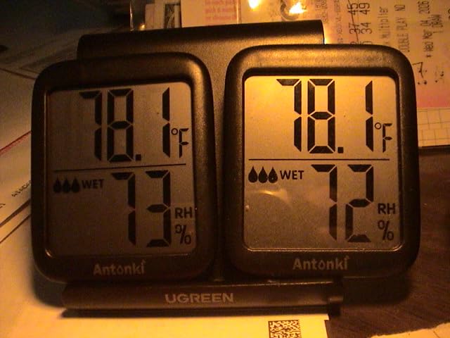 Antonki 2 Pack Room Thermometer for Home, Hygrometer Indoor Humidity Meter Gauge, Digital Temperature and Humidity Monitor Sensor for House, Terrarium, Incubator, Greenhouse - Battery Included customer photo 2