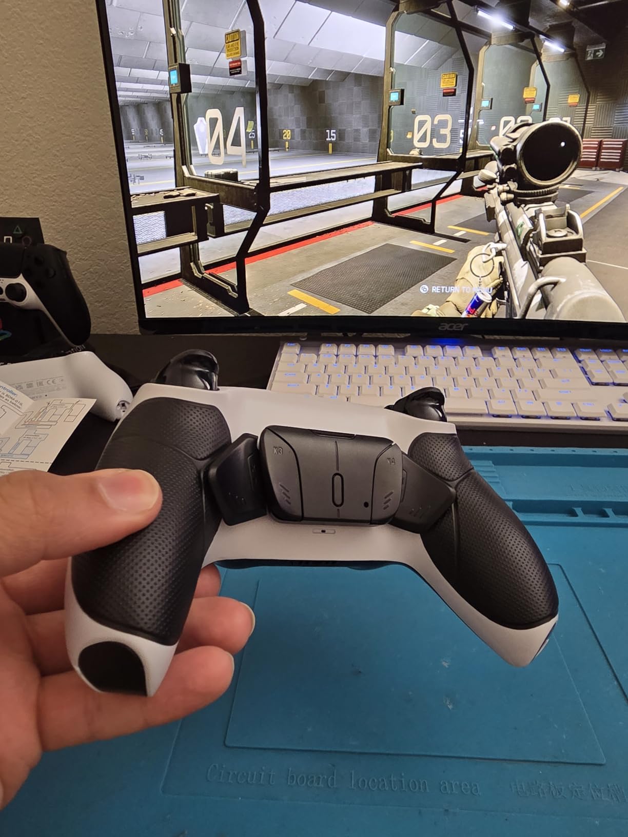 eXtremeRate Black Rubberized Grip Programable RISE4 Remap Kit for PS5 Controller BDM-010 BDM-020 Models, Upgrade Board & Redesigned Back Shell & 4 Back Buttons customer photo 2