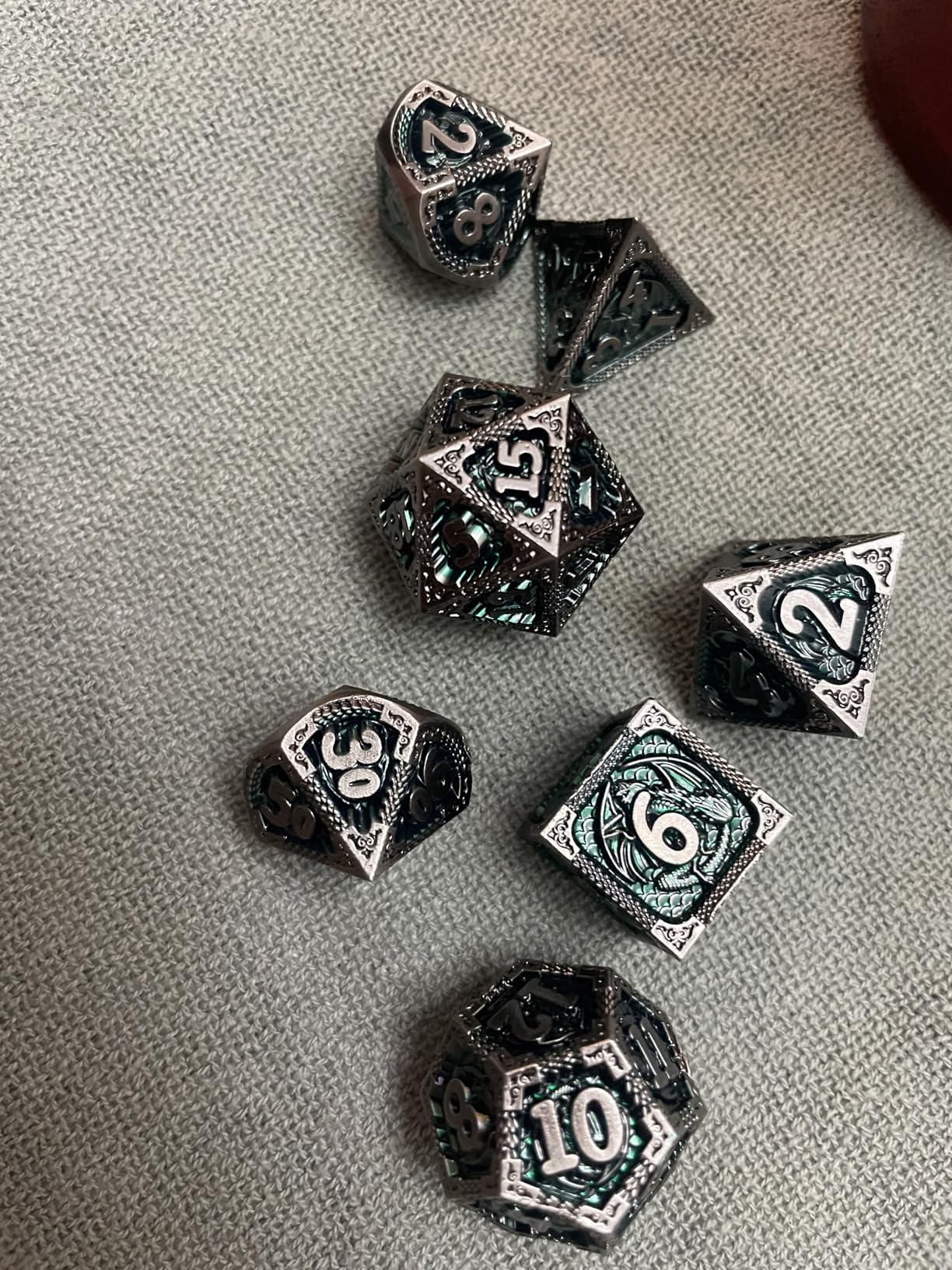 Haxtec Bloodstained Metal DND Dice Set Blood Polyhedral D&D Dice Compatible with Dungeons and Dragons Gift TTRPG customer photo 1