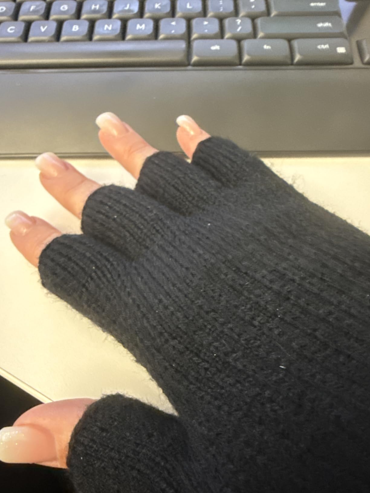 Fingerless Gloves Half Finger Winter Warm Knitted Gloves Working Running Biking Driving for Men and Women customer photo 2
