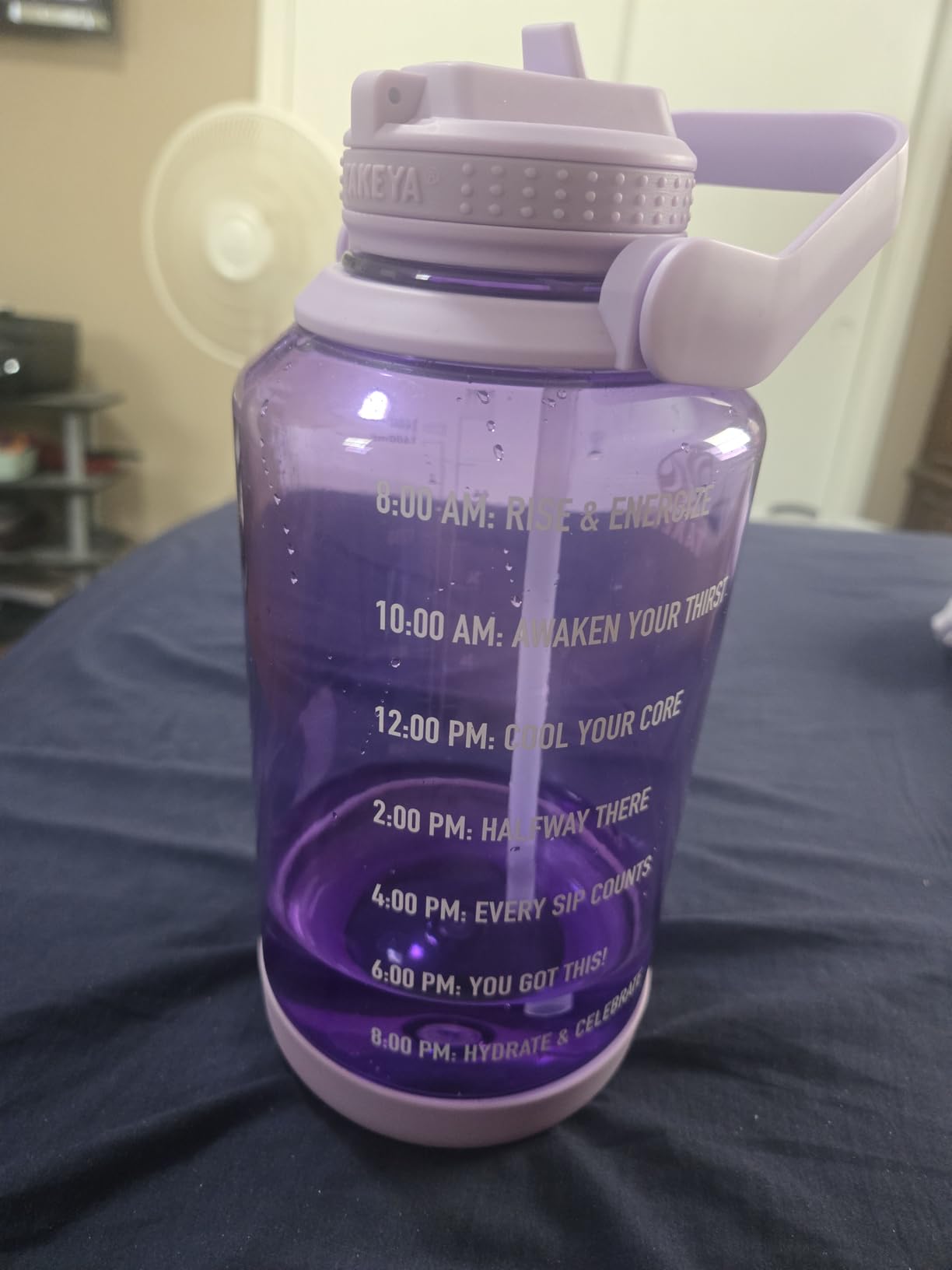 Takeya Tritan Motivational Water Bottle with Straw Lid - Durable, BPA-Free - With Time Marker - Leakproof & Non-Slip Bumper - 64 oz customer photo 2