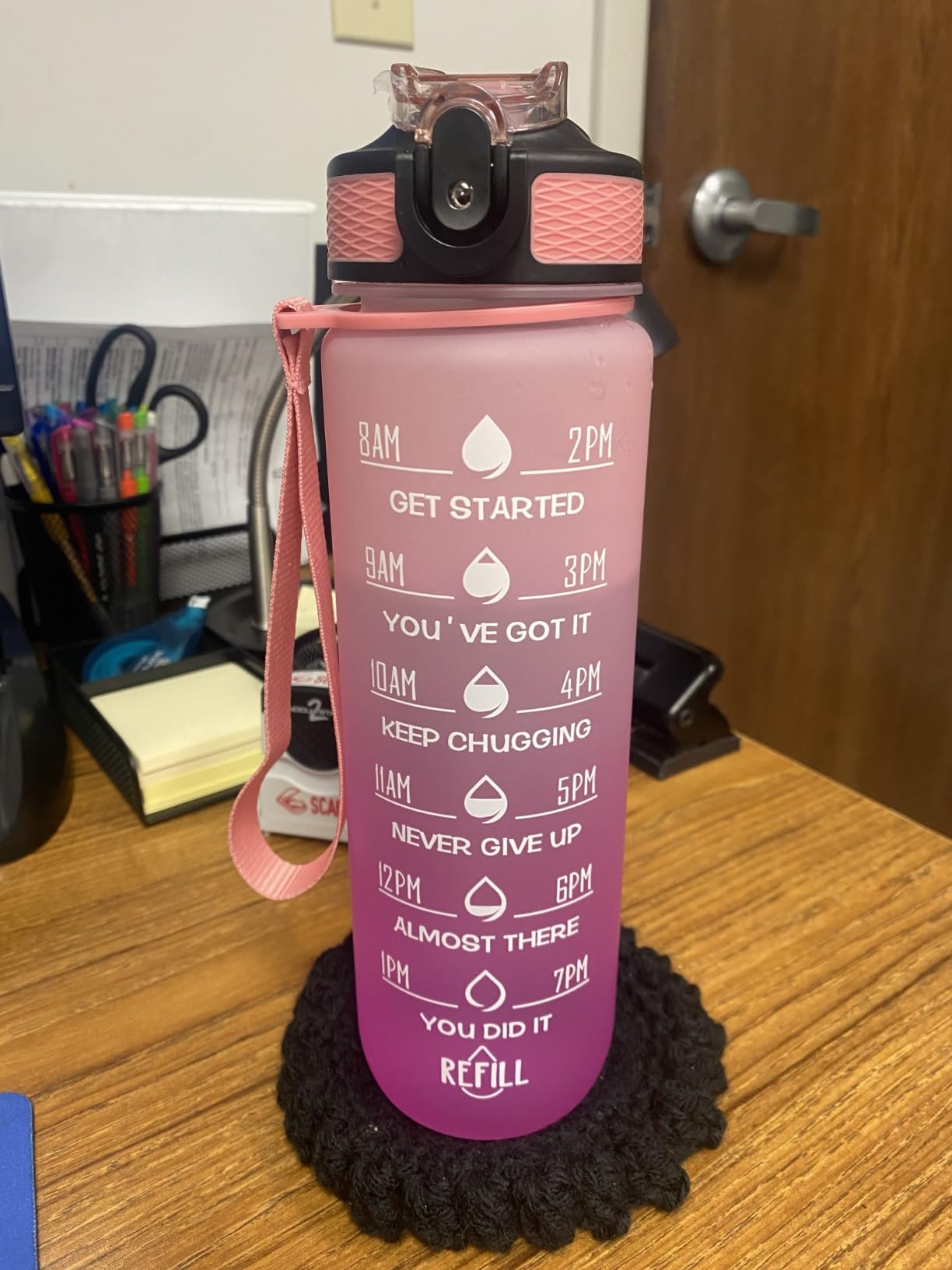 Hyeta 32 oz Water Bottles with Times to Drink and Straw, Motivational Water Bottle with Time Marker, Leakproof, Drinking Sports Water Bottle for Fitness, Gym and Outdoor customer photo 1