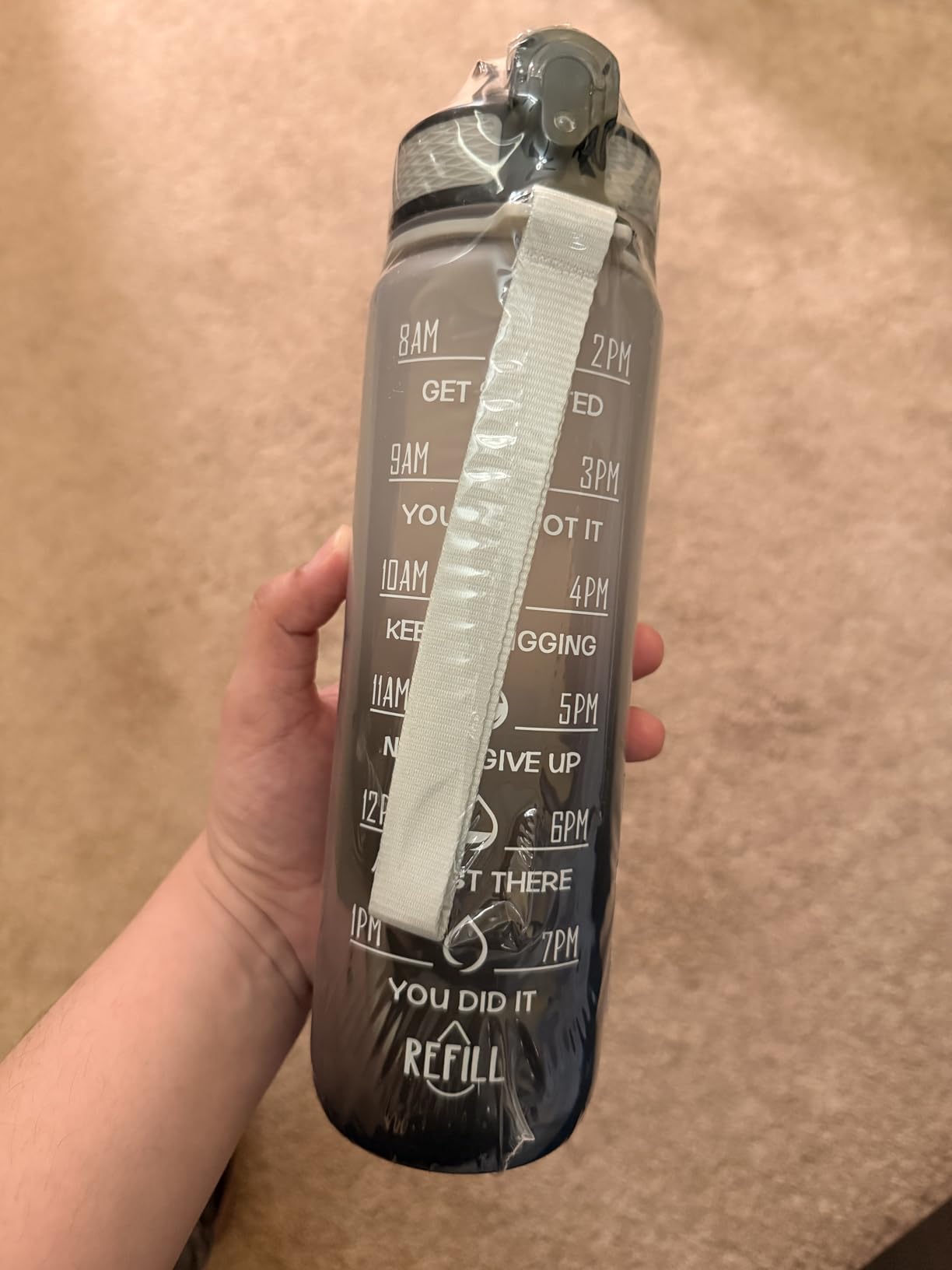 Hyeta 32 oz Water Bottles with Times to Drink and Straw, Motivational Water Bottle with Time Marker, Leakproof, Drinking Sports Water Bottle for Fitness, Gym and Outdoor customer photo 2