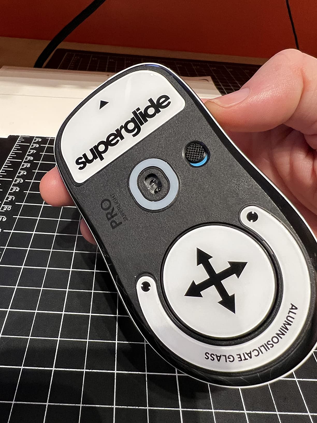 Superglide Glass Mouse Skates - Super Smooth Glide, Polished Round Edge, Super Fast Gaming Mouse Feet with Durable Sole for Universal 6mm + 9mm 12pcs (Type-S, White) customer photo 1