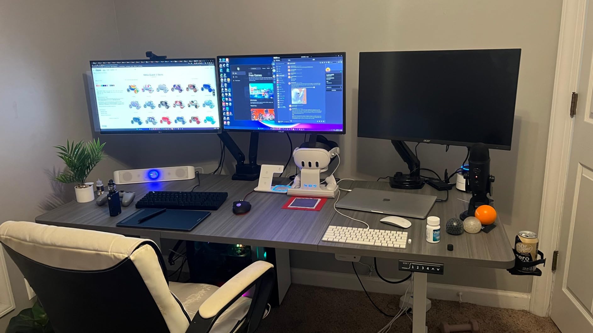 VIVO Electric 71 x 30 in Standing Desk, Memory Height Adjustment, 1B Series, Holds 220 lbs, Black Top Black Frame customer photo 1
