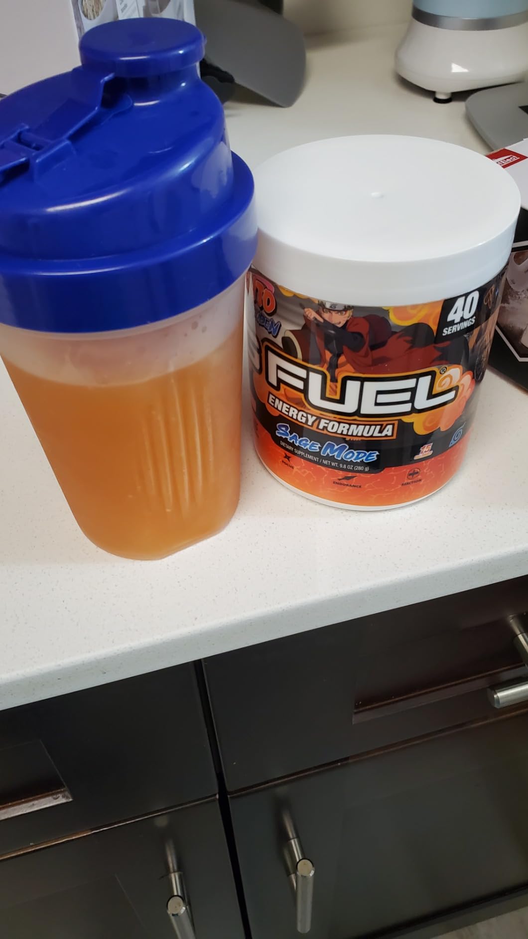 G Fuel Sage Mode Energy Drink Powder, Pre Workout Caffeine Mix for Gaming, Sugar Free Focus Amino, Vitamin + Antioxidants, 9.9oz (Grapefruit + White Peach, 40 Servings) customer photo 1