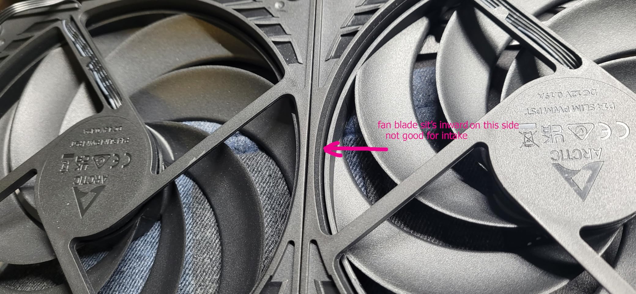 ARCTIC P14 Slim PWM PST - PC Fan, 140mm Case Fan, with PWM Sharing Technology (PST), Pressure-optimised, Quiet Motor, Computer, Extra Slim, 150-1800 RPM - Black customer photo 2
