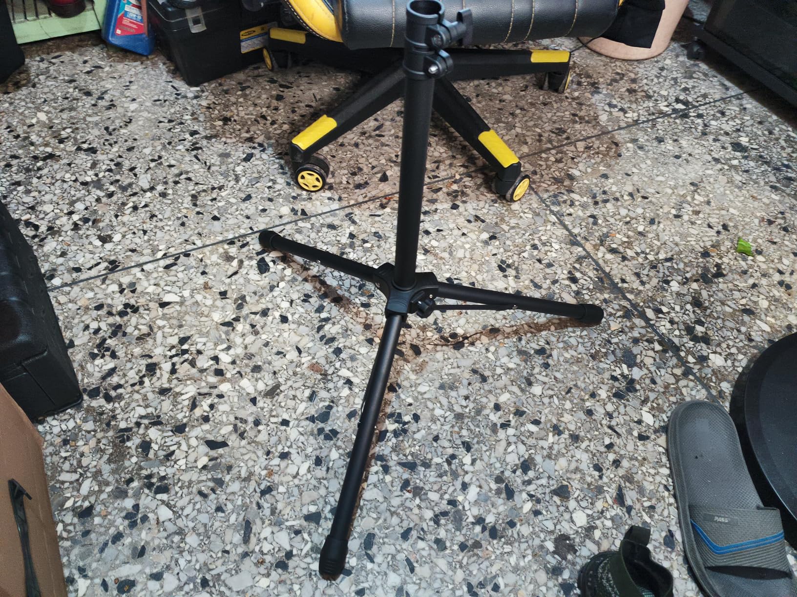 Projector Stand Tripod Adjustable, Laptop Height from 23.5 to 46.5 inches with Gooseneck Phone Holder, Floor for Office, Home, Stage, Studio, DJ Racks Holder Mount, 23.5inch-46.5inch customer photo 1