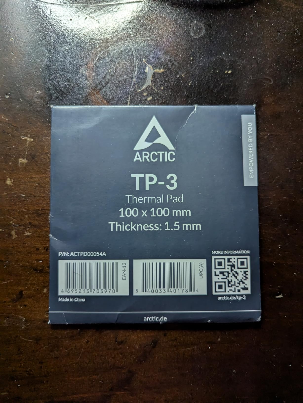 ARCTIC TP-3: Premium Performance Thermal Pad, 100 x 100 x 1.0 mm (Stackable to 2.0 mm Without Performance Loss), 1 Piece - High Performance, Particularly Soft, Ideal Gap Filler, Bridging Gaps customer photo 2