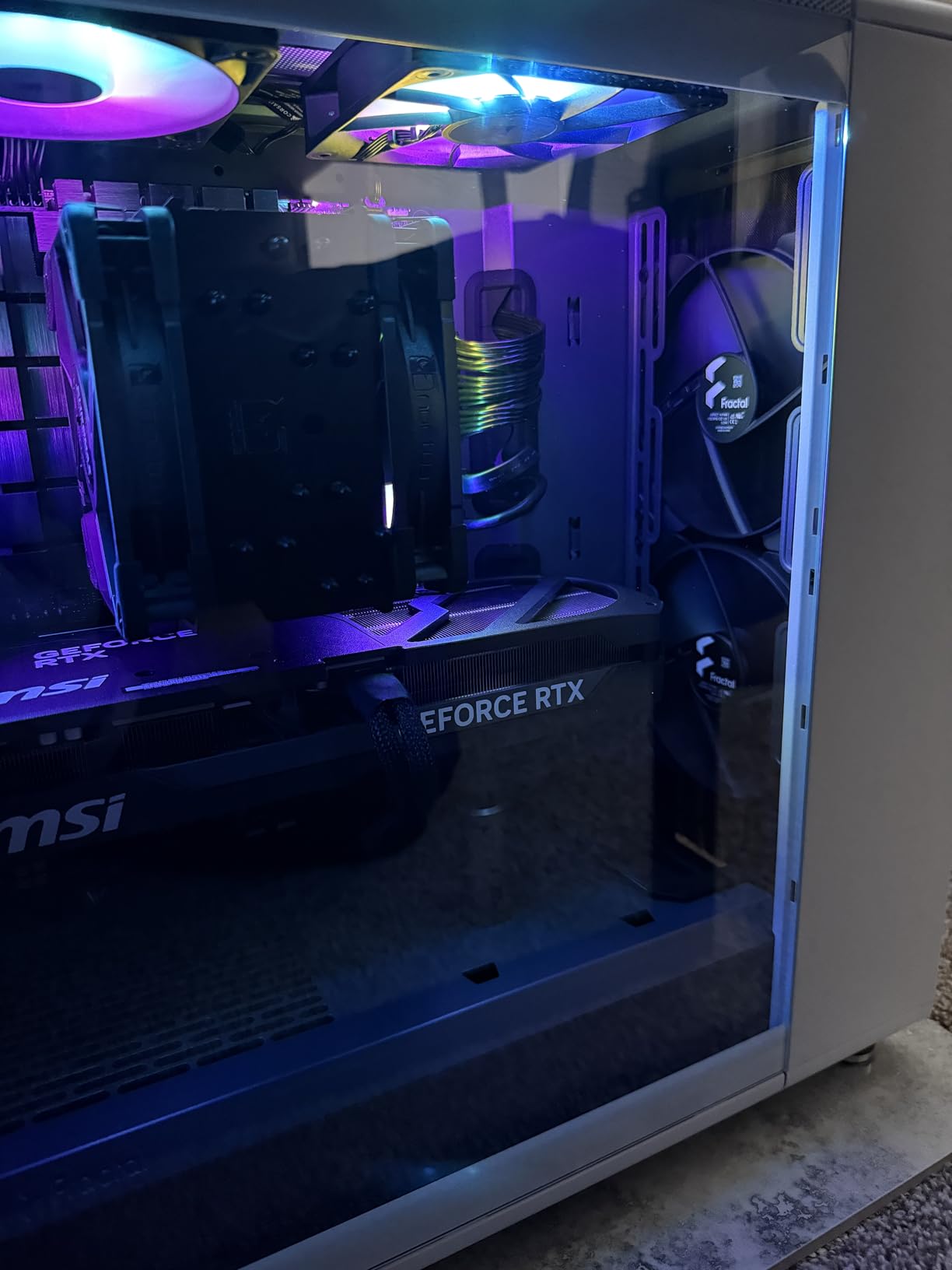 North Charcoal Black Tempered Glass Dark - Genuine Walnut Wood Front - Glass Side Panel - Two 140mm Aspect PWM Fans Included - Type C USB - ATX Airflow Mid Tower PC Gaming Case customer photo 2