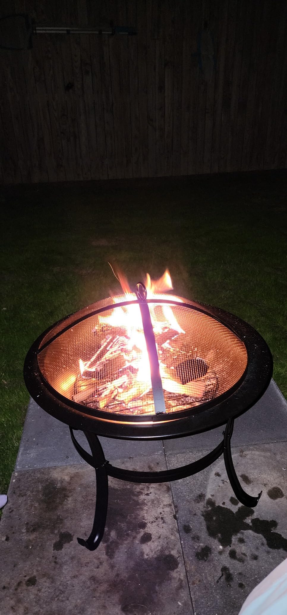 Gas One 22 in Outdoor - Wood Burning Fire Pit with Mesh Lid and Fire Picker - Durable Alloy Steel Fire Pits for Outside - Small Fire Pit for Backyard, Porch, Deck, Camping, BBQ customer photo 2