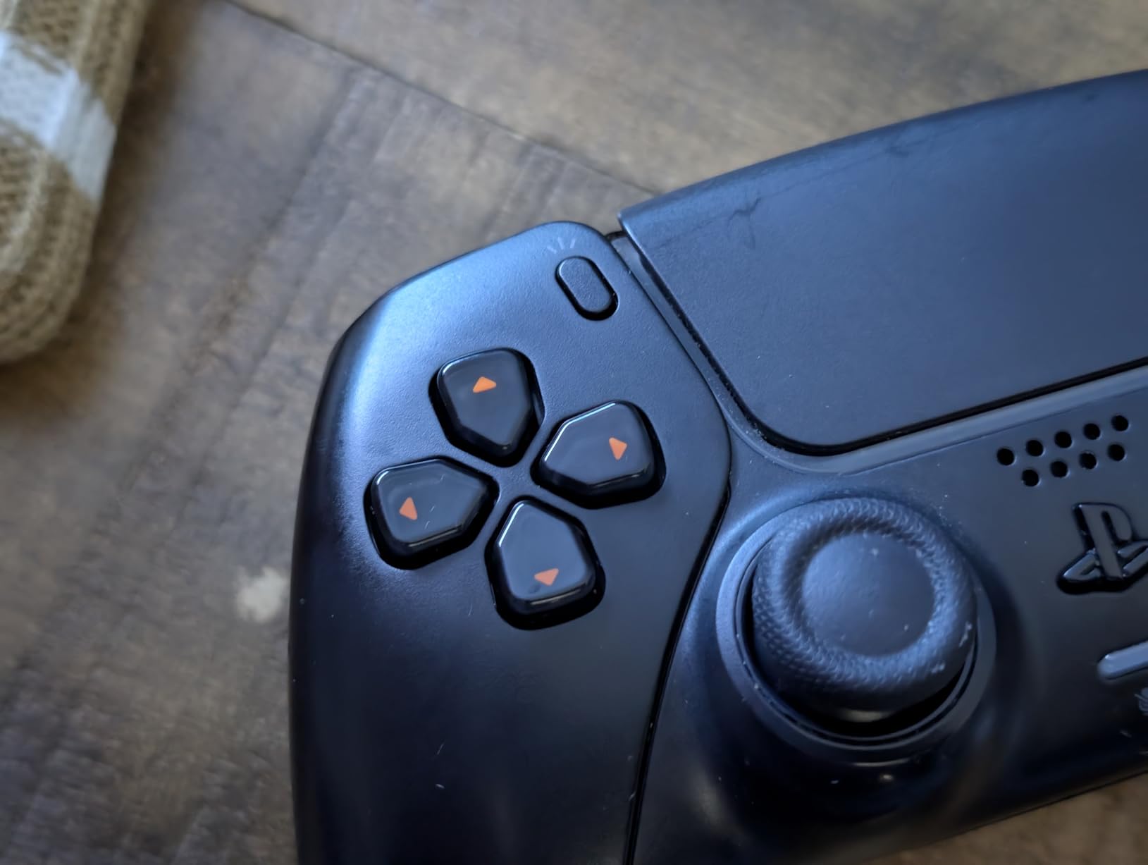 eXtremeRate Replacement Custom Dpad Action Buttons Three-Tone Black & Clear with Orange Redesigned Symbols D-pad Face Buttons Compatible with ps5 Controller customer photo 2