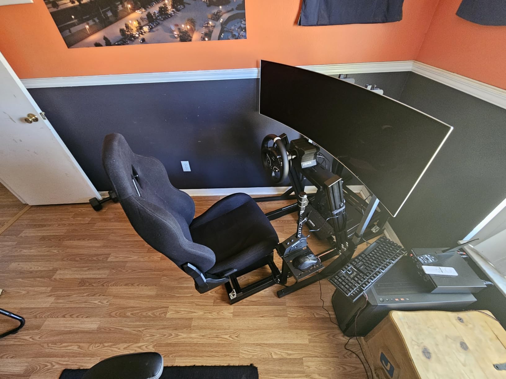 SimFab Single TV Floor Stand for Racing and Flight Simulators Model HD | TV Set Mount Bracket Style 40, 42, 47, 49, 55, 65 TVs (Single TV Stand, Heavy Duty Mount Bracket) customer photo 2
