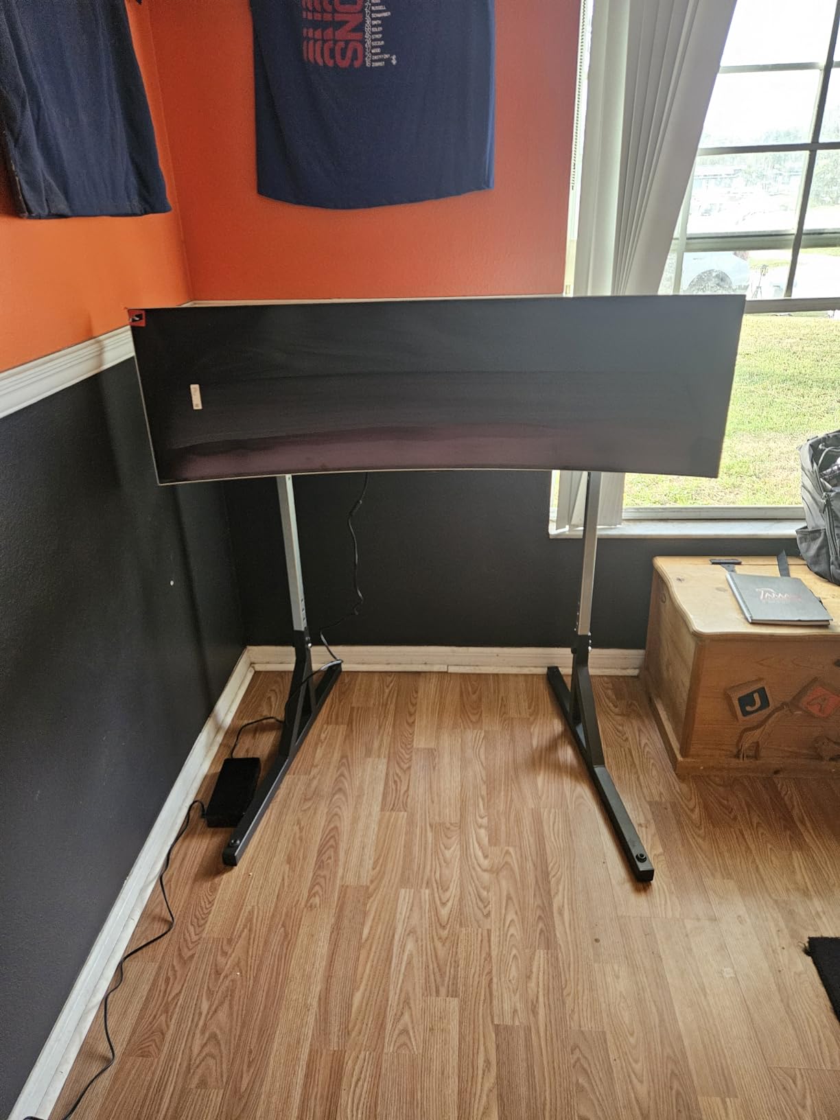 SimFab Monitor Mount Floor Stand for Racing and Flight Simulators | for Monitors up to 100x100mm VESA, 24, 27, 32, 34, 37, 49 Ultra Wide customer photo 1