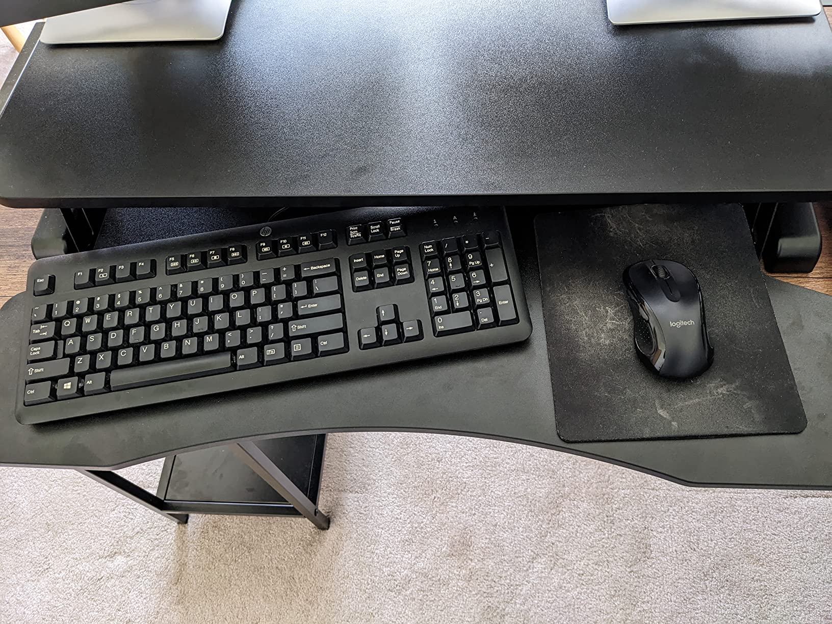 VIVO 42 inch Desk Converter, K Series, Height Adjustable Sit to Stand Riser, Dual Monitor and Laptop Workstation with Wide Keyboard Tray, Black, DESK-V042KB customer photo 2