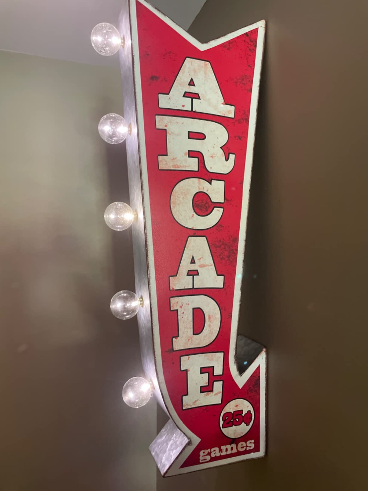 Arcade Games Vintage Inspired Double-Sided Marquee LED Sign Retro Wall Décor for the Home, Game Room, Bar, Man Cave, Garage, or Bedroom (26