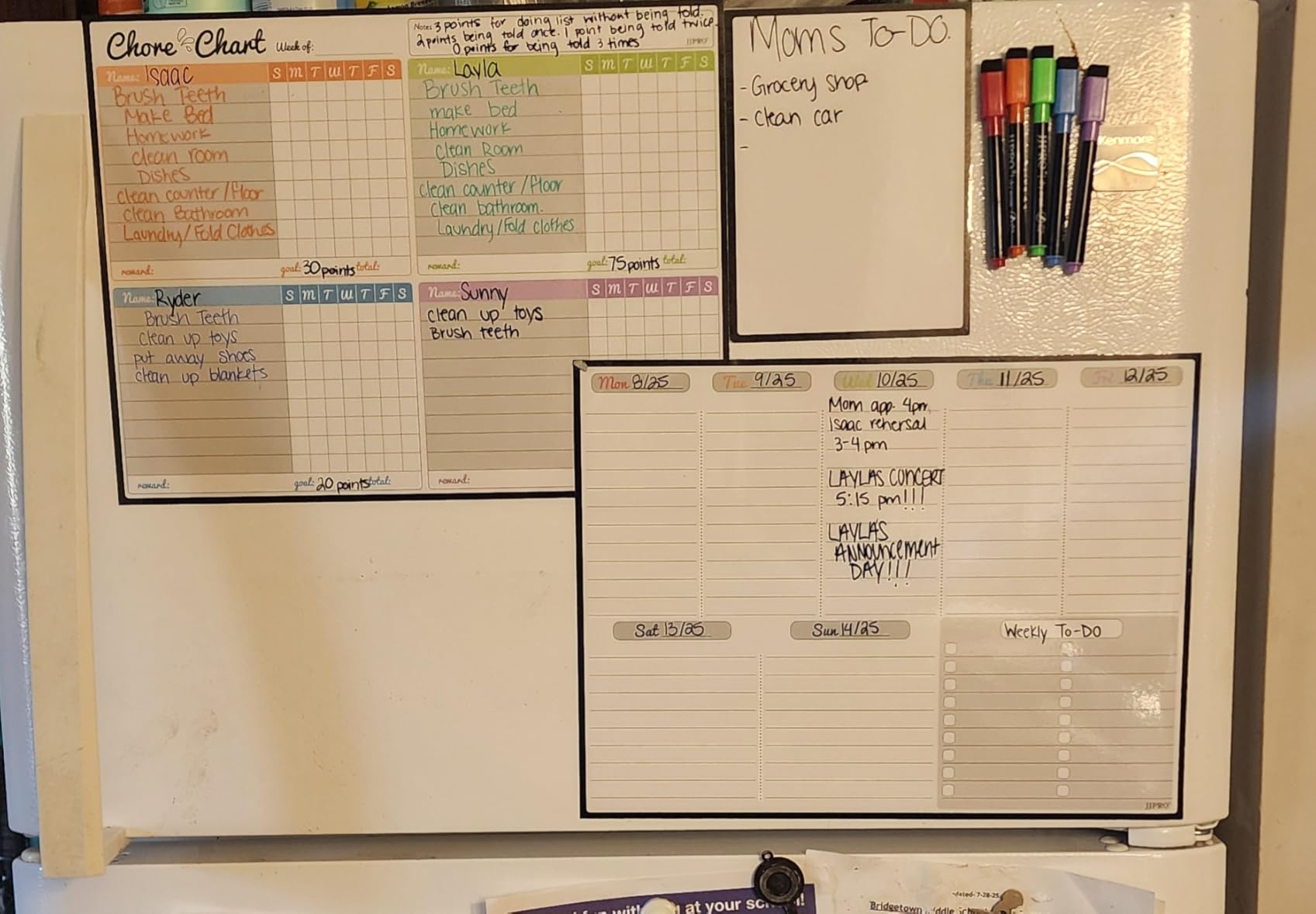 JJPRO Magnetic Dry Erase Monthly Calendar and Weekly Whiteboard for Fridge-Monthly Planner,Weekly Dry Erase Board for Refrigerators,One Bonus Notepad/to Do/Grocery List customer photo 1