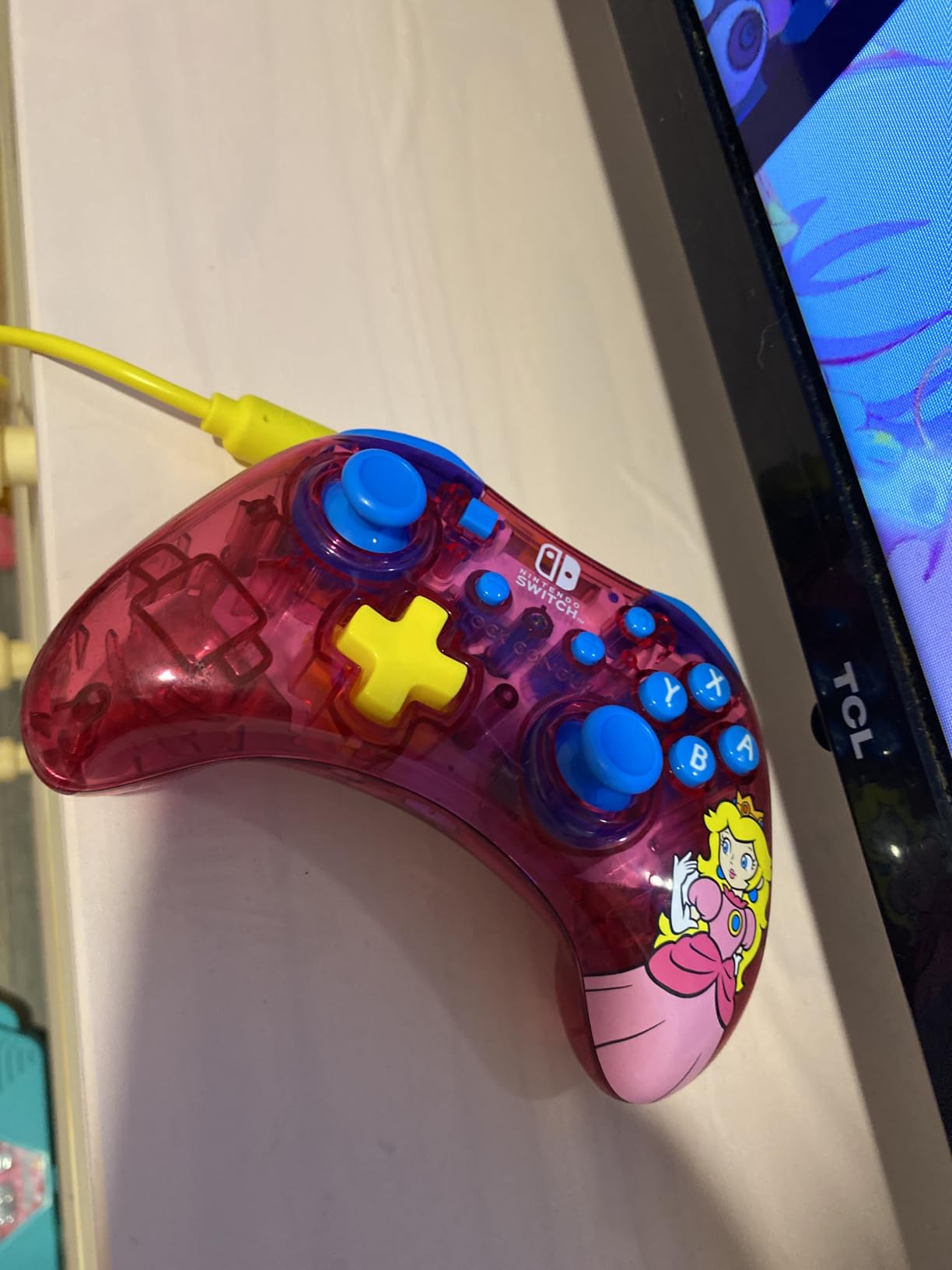PDP Gaming Rock Candy Wired Power Nintendo Switch Pro Controller, Officially Licensed Lite/OLED Compatible Gamepad, Super Mario Brothers - Bubblegum Princess Peach (Pink) customer photo 2