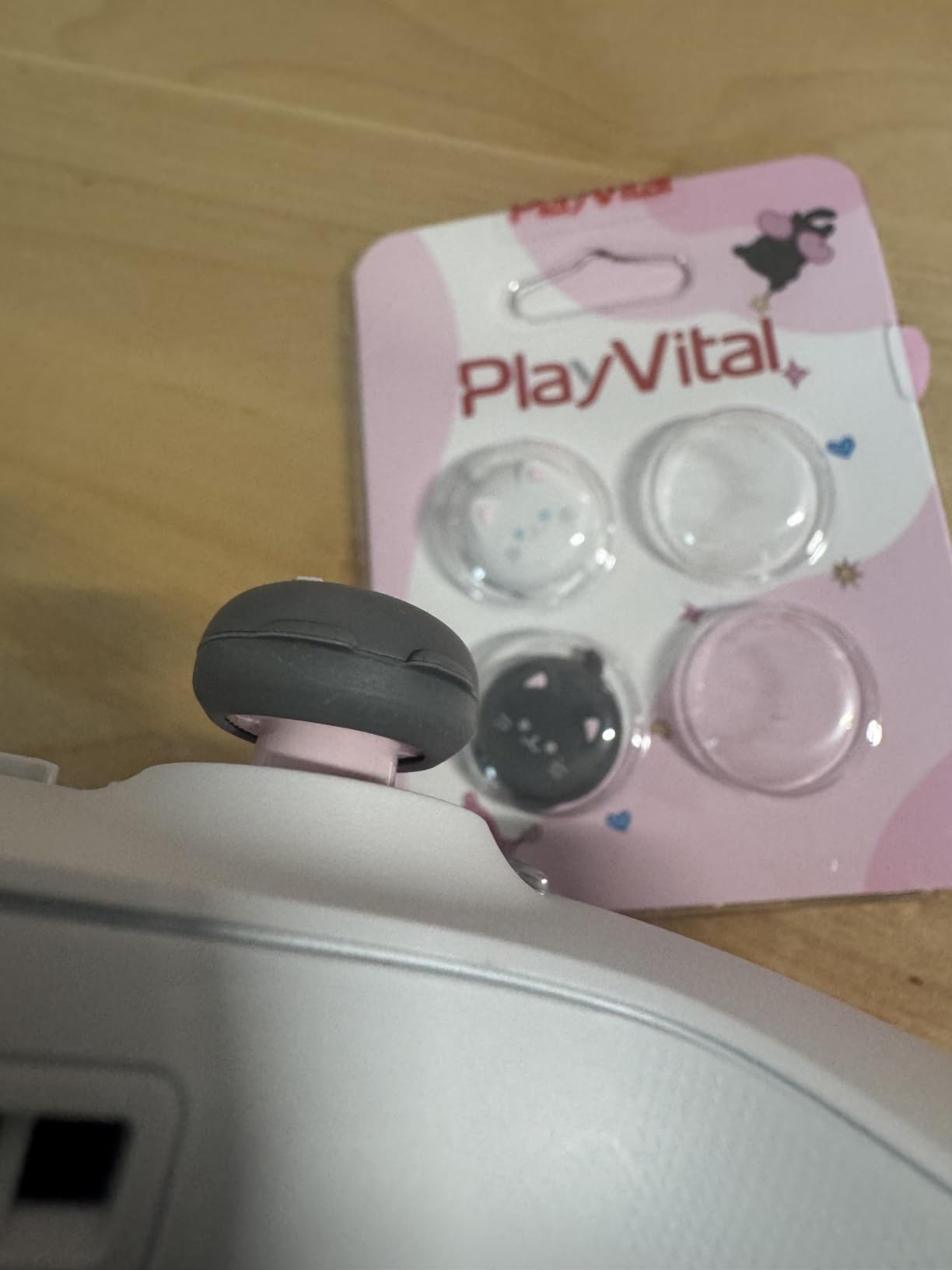 PlayVital Cute Thumb Grip Caps for ps5, Edge, ps4 Controller, Silicone Analog Stick Cover for Xbox Series X/S, Elite Series 2 Controller, Thumbstick Caps for Switch 2 Pro Controller - Cutie Kitty customer photo 1