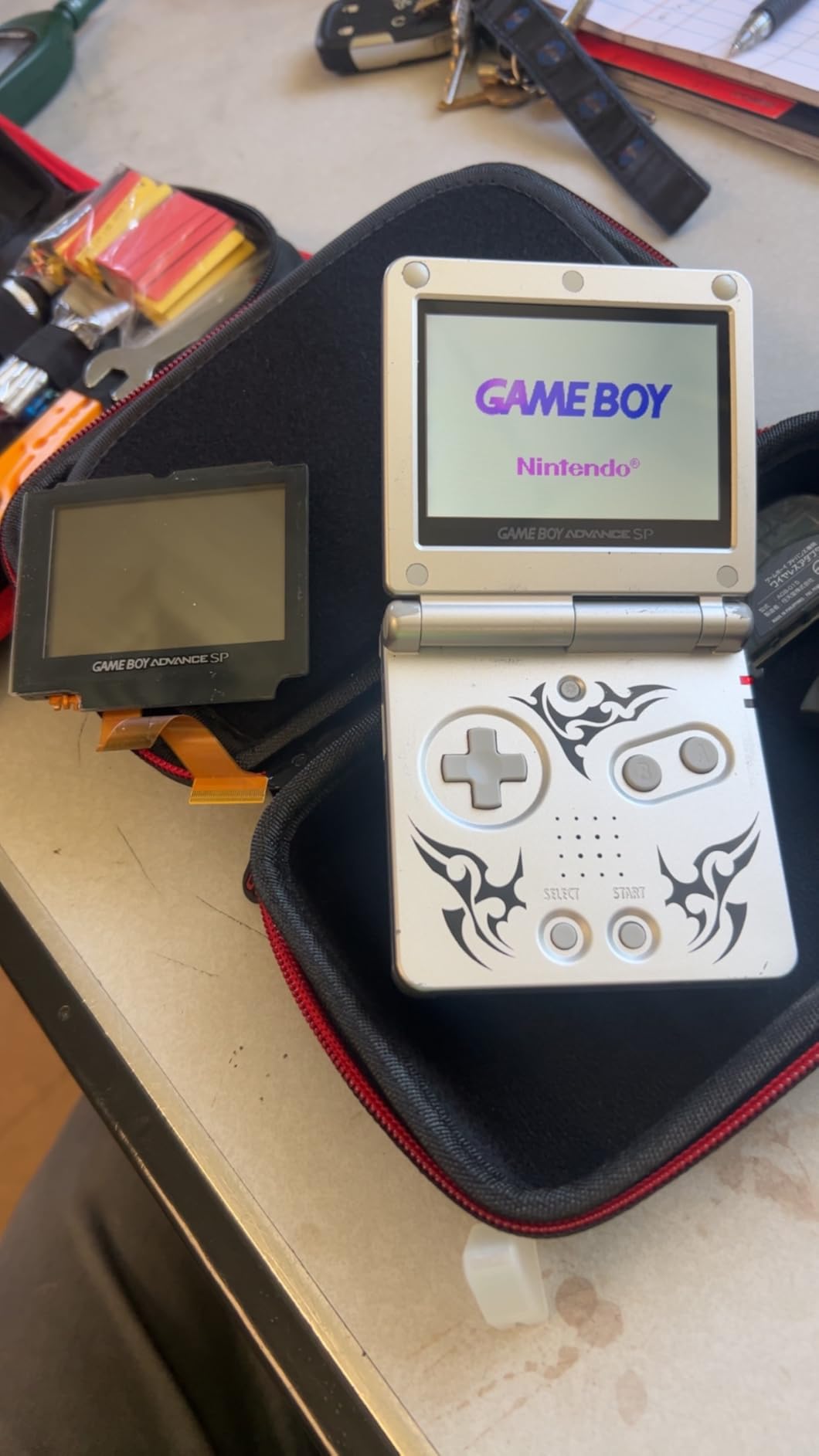 HISPEEDIDO for GBA SP Screen Mod Kits, LCD Backlit Backlight Display, IPS V2 Replacement Accessories Compatible with GBA SP Console (Need to weld one wire) customer photo 2