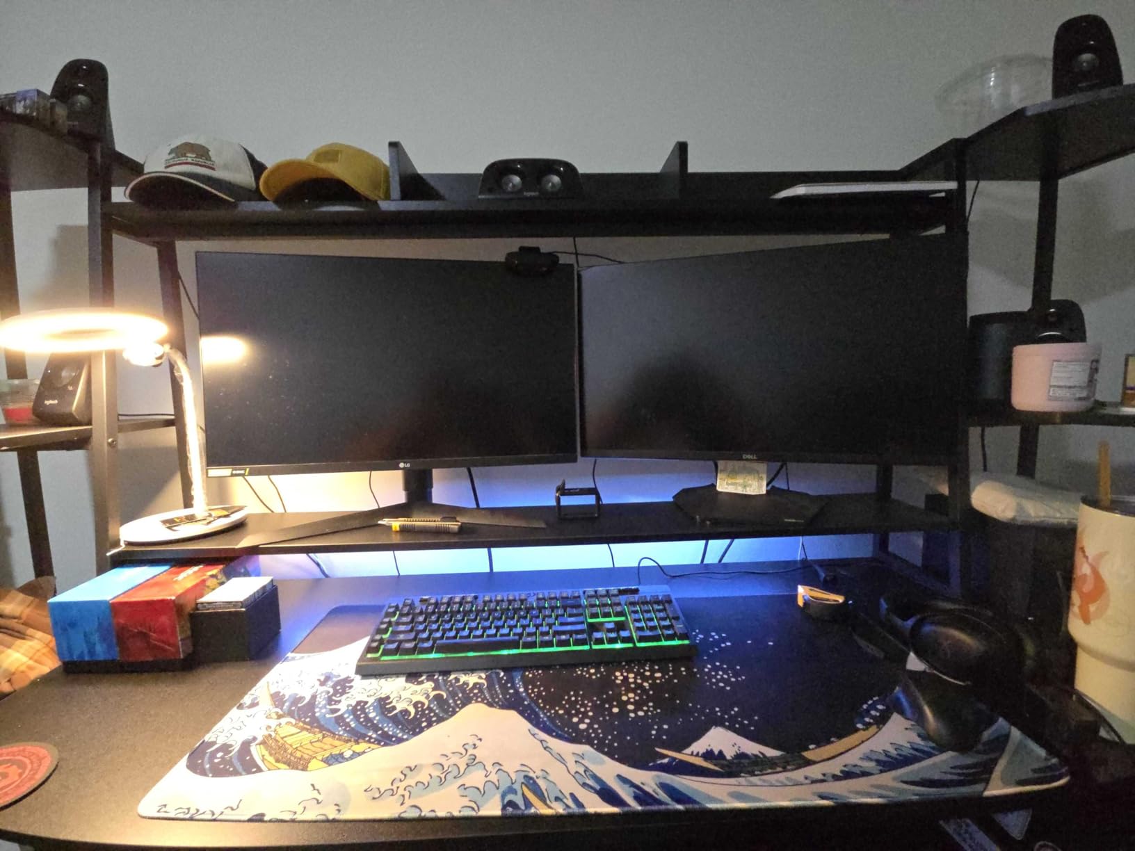 SEDETA Gaming Desk 78.8 inch with LED Lights, Hutch and Storage Shelves, Computer Desk with Monitor Stand, Large PC Gamer Desk Workstation, Ergonomic Gaming Table for Bedroom, Living Room, Black customer photo 1
