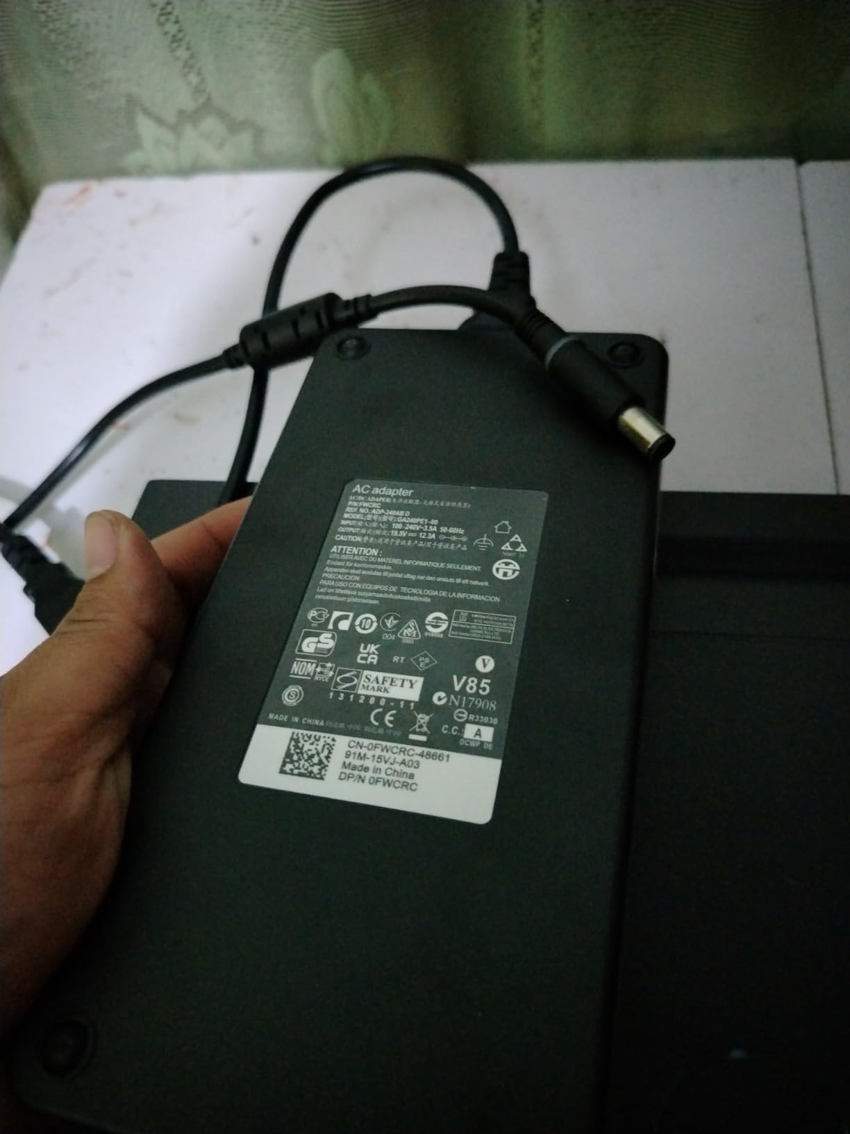 240W 19.5V 12.3A Laptop Charger for Dell Alienware M15 M17 R1-R5 M17X M18X Area-51m R2 G5 G7, Precision M6800-M6700, J211H customer photo 1