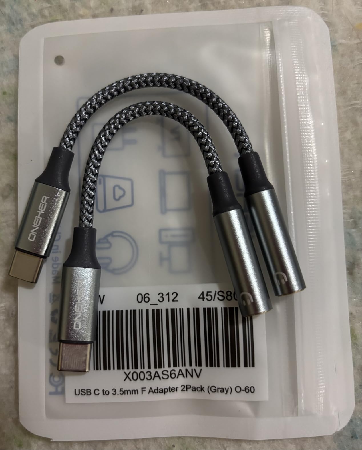 USB Type C to 3.5mm Headphone Jack Adapter, (2-Pack) USB C to Aux Female Audio Dongle Cable Cord customer photo 1