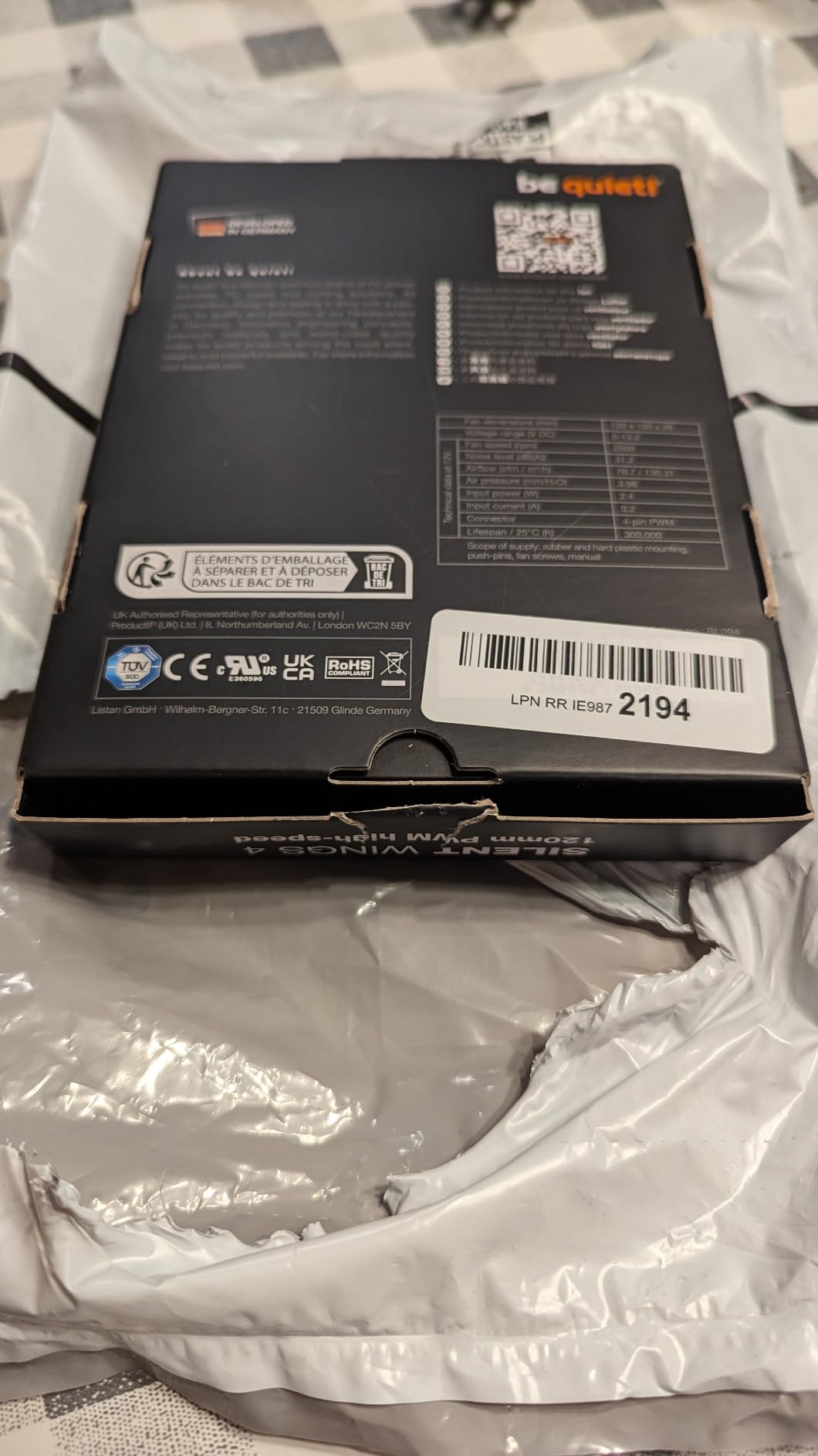 be quiet! Silent Wings 4 120mm PWM High Speed 2500 RPM Premium Low Noise Cooling Fan | 4-Pin | BL094 customer photo 2