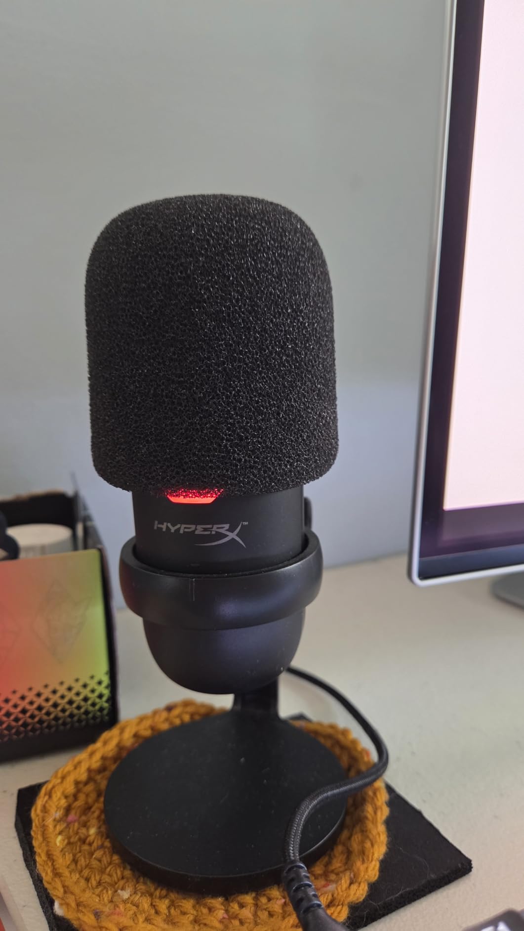 SUNMON SoloCast 2 Microphone Pop Filter Windscreen - Noise Reduction Gaming Mic Foam Covers, Mic Foam Cover Pop Filter Compatible with HyperX SoloCast customer photo 2