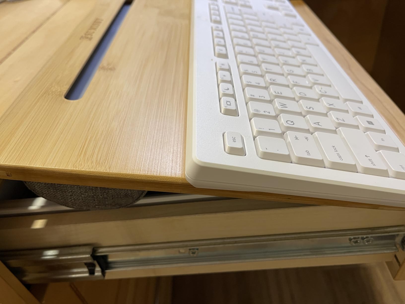 SUMISKY Laptop Lap Desk with Cushion Protable LapDesk with Handle Tablet Support Phone Holder and Mouse Pad Oversized Bamboo Laptop Stand for Sofa Fits Up to 17 Inches customer photo 2