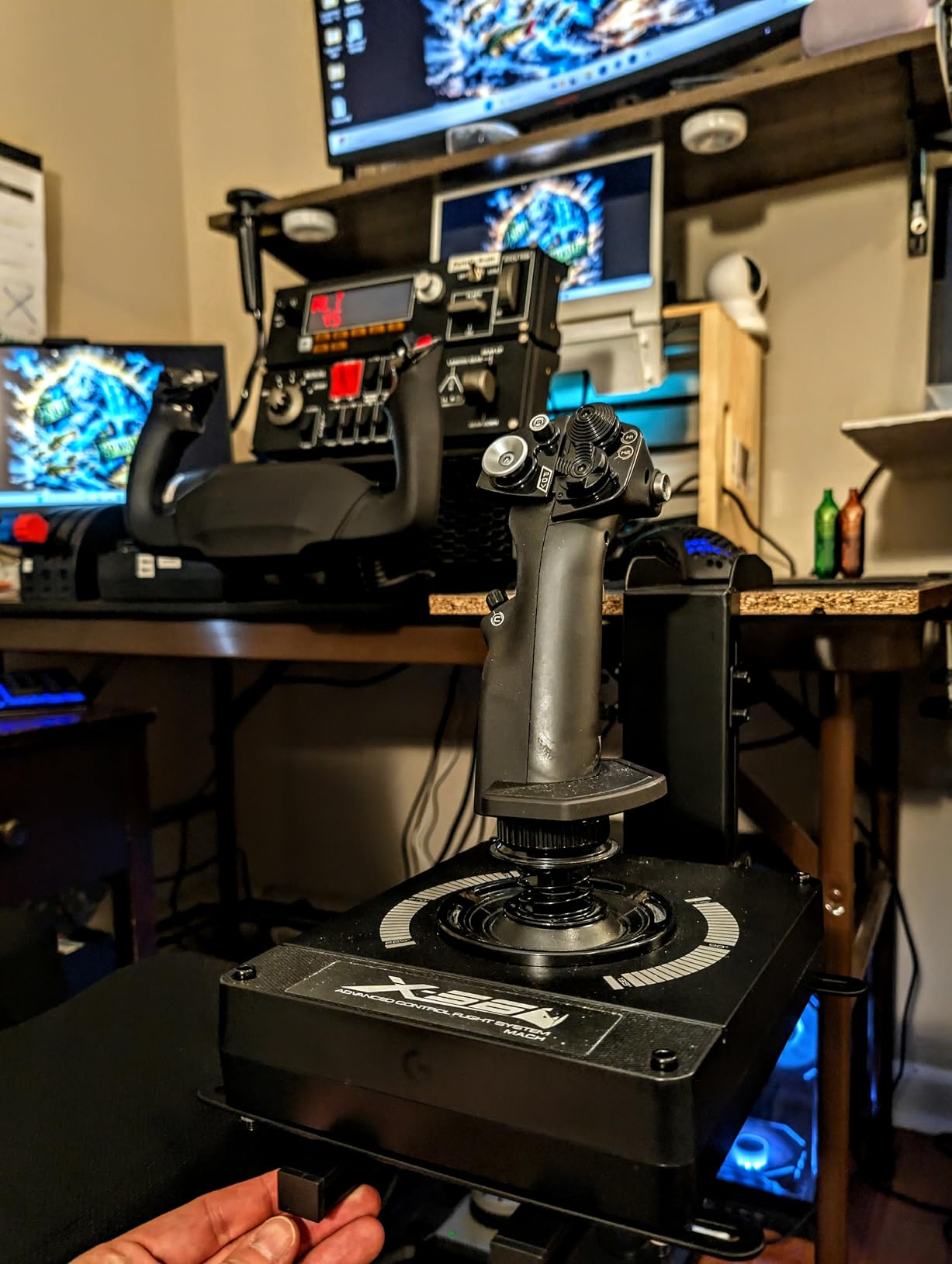 RACGTING Hotas Mount for Logitech X56,X52,X52 Pro, Throttle and Hotas Systems for Thrustmaster T Flight/T.16000M/ TCA,Hotas Desk Mount for The Flight Sim Game Joystick customer photo 1