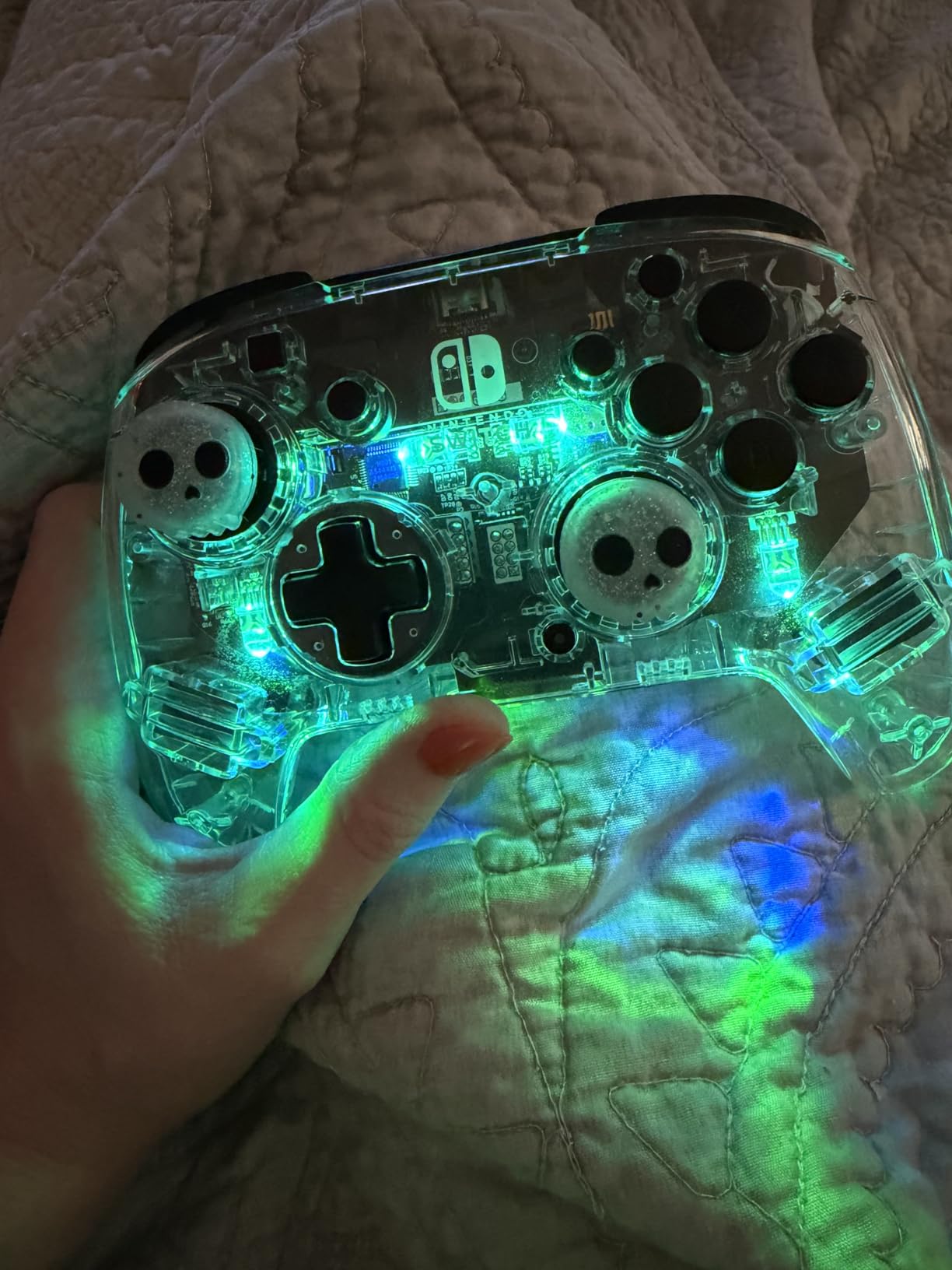 Halloween Thumb Grip Caps for Nintendo Switch Joy-Con, Cute Silicone Joystick Cap Covers Accessories Compatible with Nintendo Switch/OLED/Lite Joycon, 4PCS Skull customer photo 2